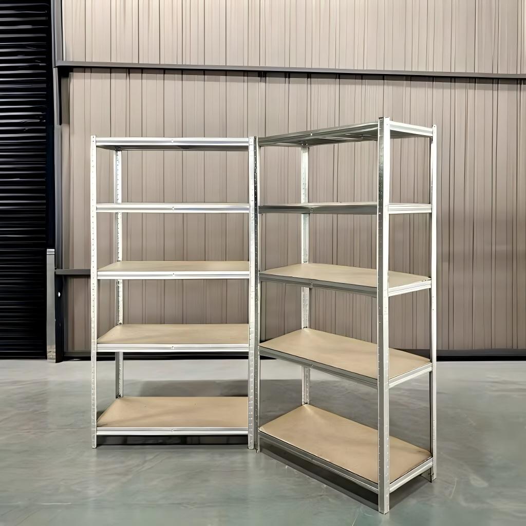5 Tiers Garage Metal Racking Easy Assemble Warehouse Shelves Boltless Light Duty Shelving Kitchen Storage Racks Galvanized  Rack