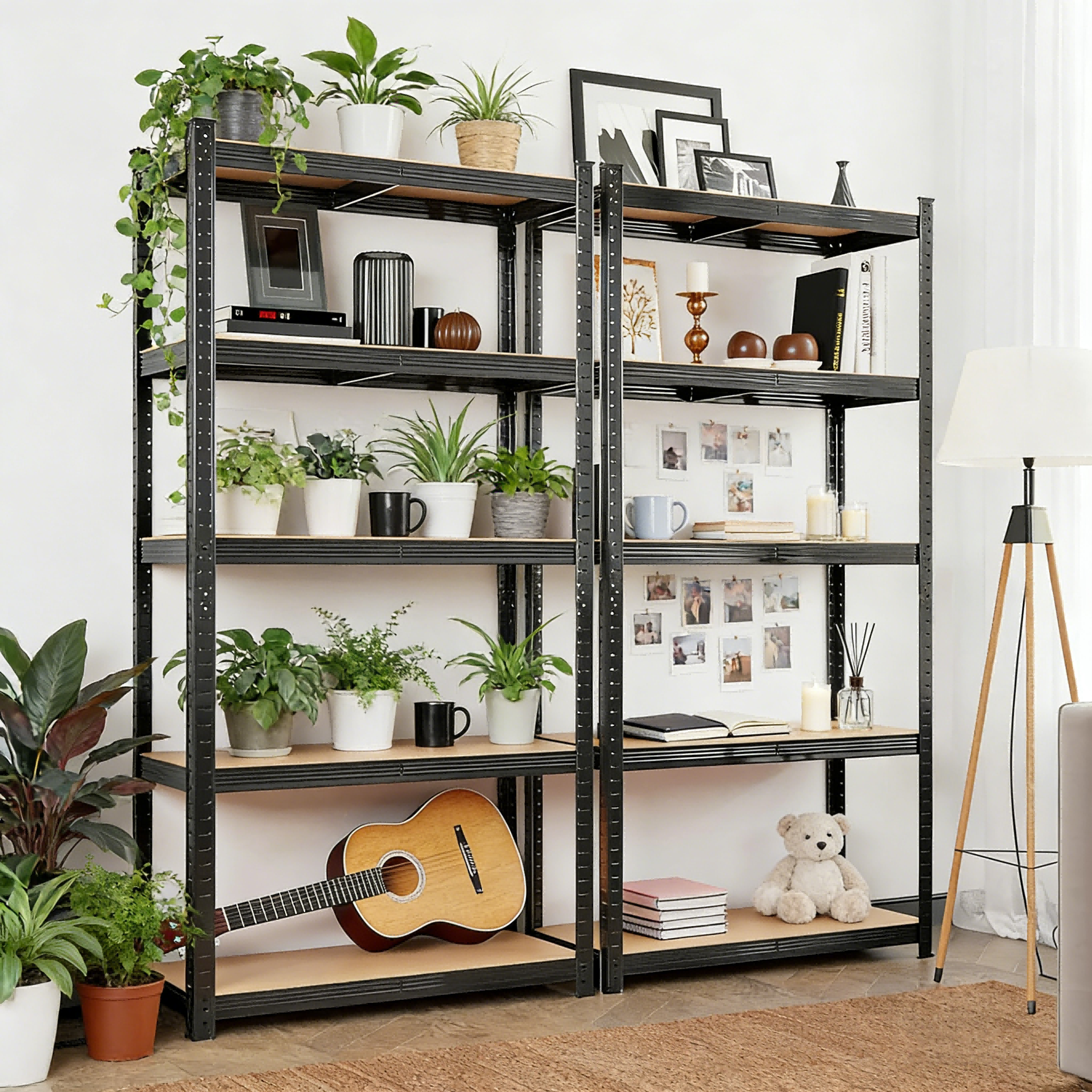 Kitchenware Adjustable Storage Shelves Garage Storage Shelves Light Duty Shelving Galvanized Shelf 5-Tier Boltless Racking