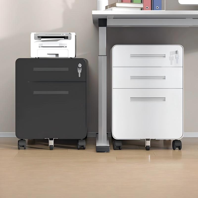 Under Office Desk Steel File Cabinet Steel Mobile Pedestal Movable Mobile Pedestal Filing Storage Cabinet with 3 Drawer