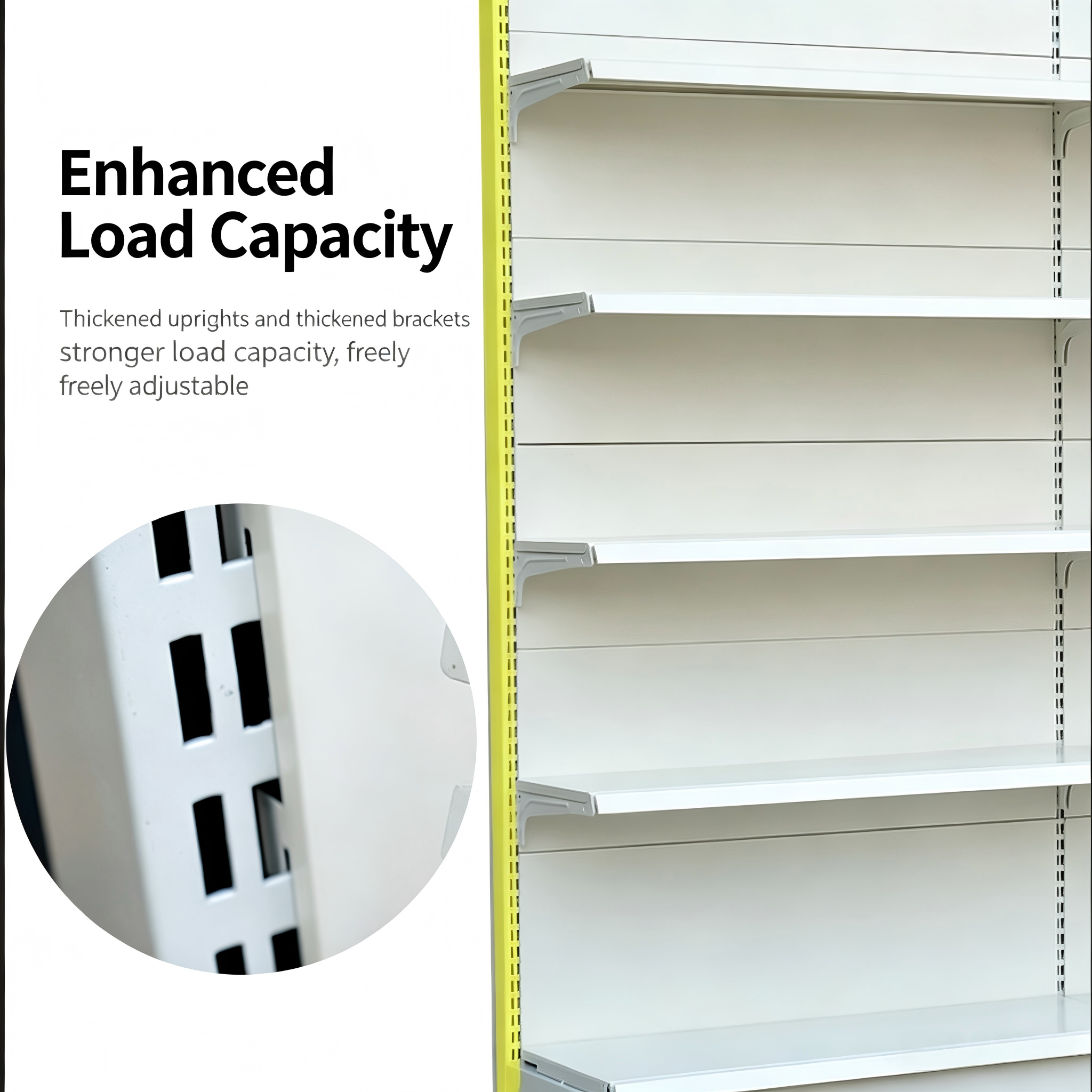 Custom Metal Store Rack Heavy Duty Steel Supermarket Shelves Snack Convenience Store Gondola Racks Double Sided Display Racks