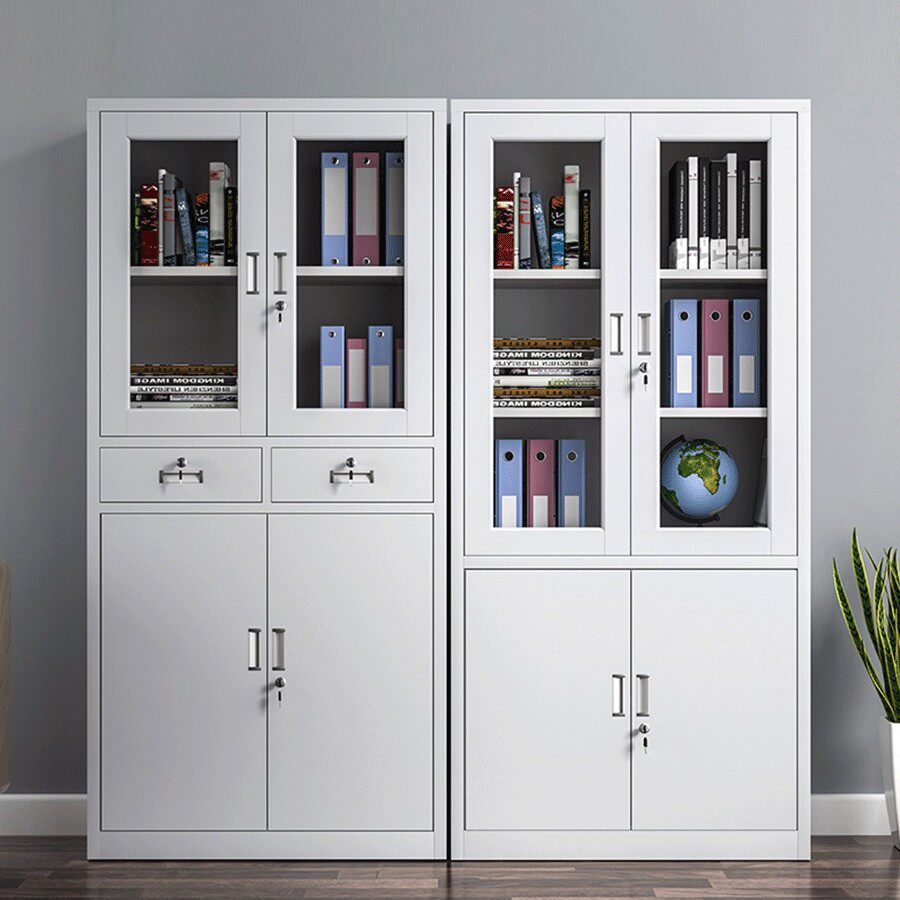 Easy Assembly Metal Filing Cabinet 4-Door Steel Filing Cabinet School Use Steel Storage Cupboard with Adjustable Shelf