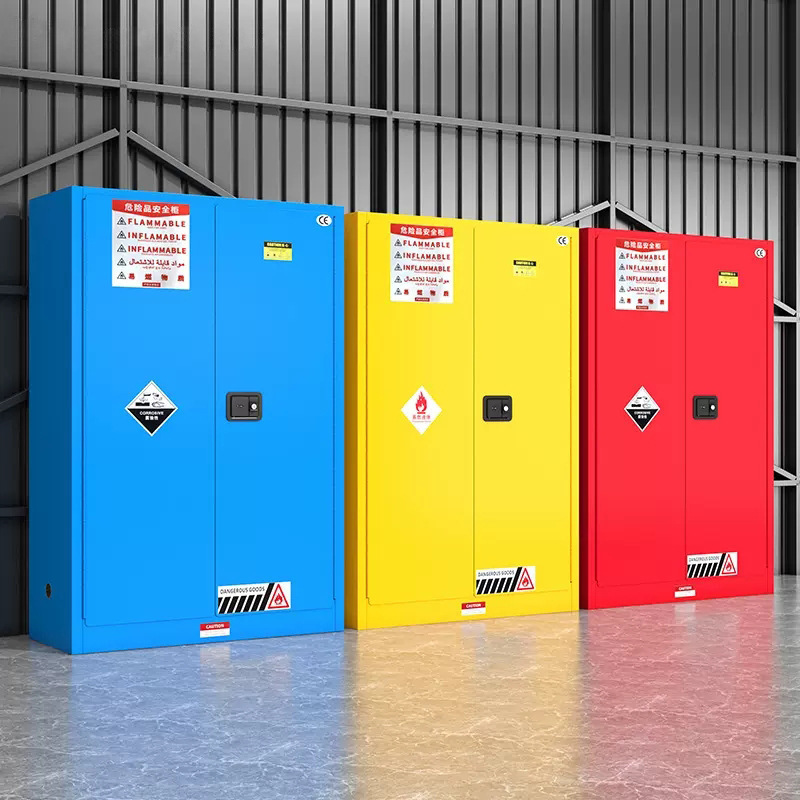 Lab Steel Gas Storage Cabinet Steel Laboratory Locker Fireproof Flammable Safety Cabine Factory Chemical Steel Storage Cabinet