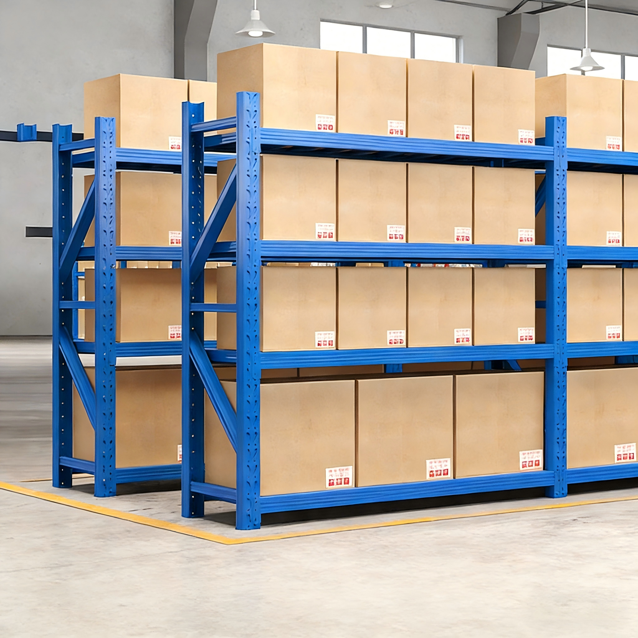 Heavy Duty Metal Shelves Warehouse 4 Tier Metal Adjustable Shelving Assembly Steel Stacking Shelves Garage Storage Stacking Rack