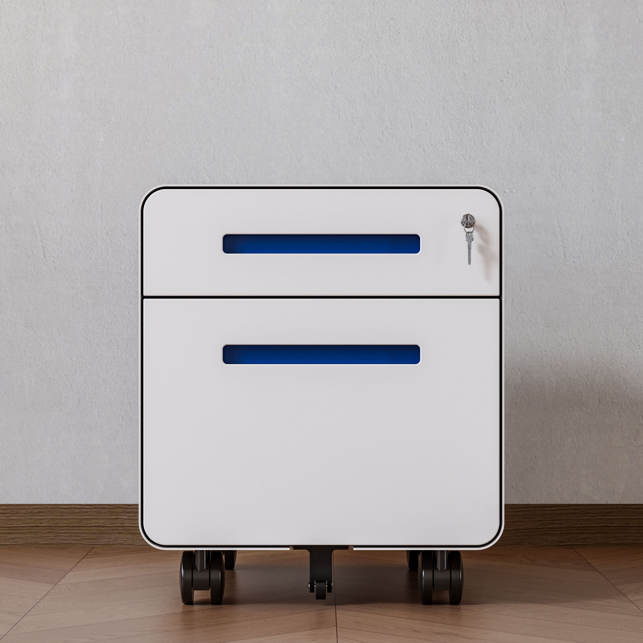 Cold-Rolled Steel Modern Filing Cabinet 2 Drawers Key Lock Adjustable Shelving Eco-Friendly Design Corrosion Protection