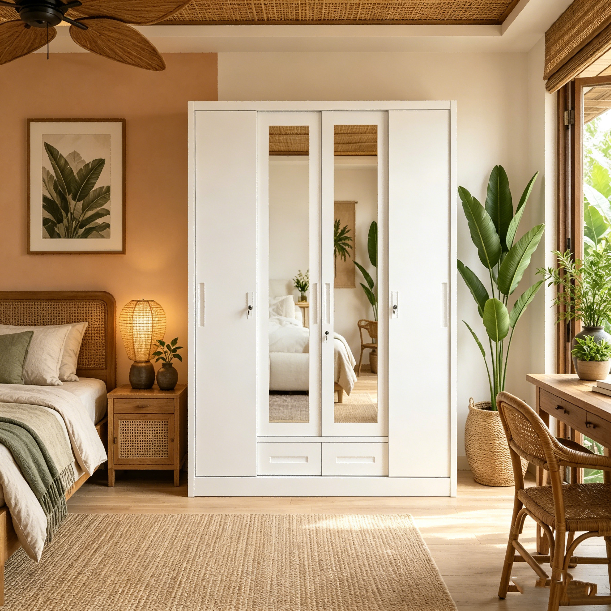 Metal Wardrobe Printed Pattern Metal Wardrobe Sliding Door Clothes Cabinet Bedroom Wardrobes Modern Wardrobe Closet Locker Besi