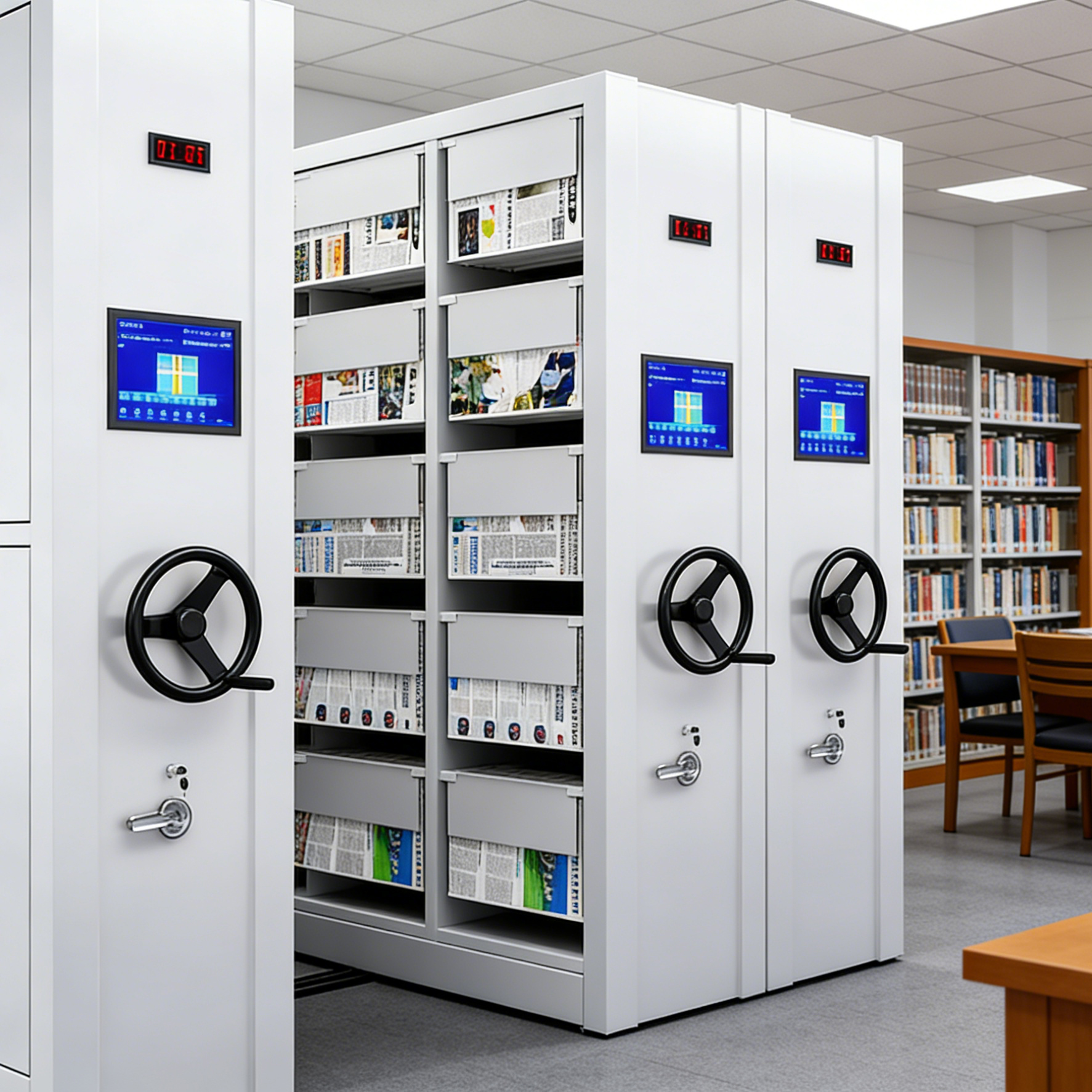 Compact Archives Rack Mobile Compactor Storage Cabinet Compact Metal Shelving High Density Mobile Shelving With Map Cabinet