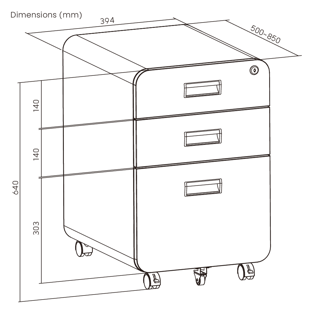 Steel Filing Cabinet-Modern Design Eco-Friendly 2 Drawers Key Lock Commercial Home Office Bedroom Kitchen & Warehouse Use