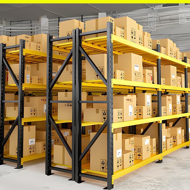 Heavy Duty Rack Boltless Warehouse Storage Rack 4 Tiers Boltless Steel Stacking Shelves 500kg Adjustable Garage Storage Shelving