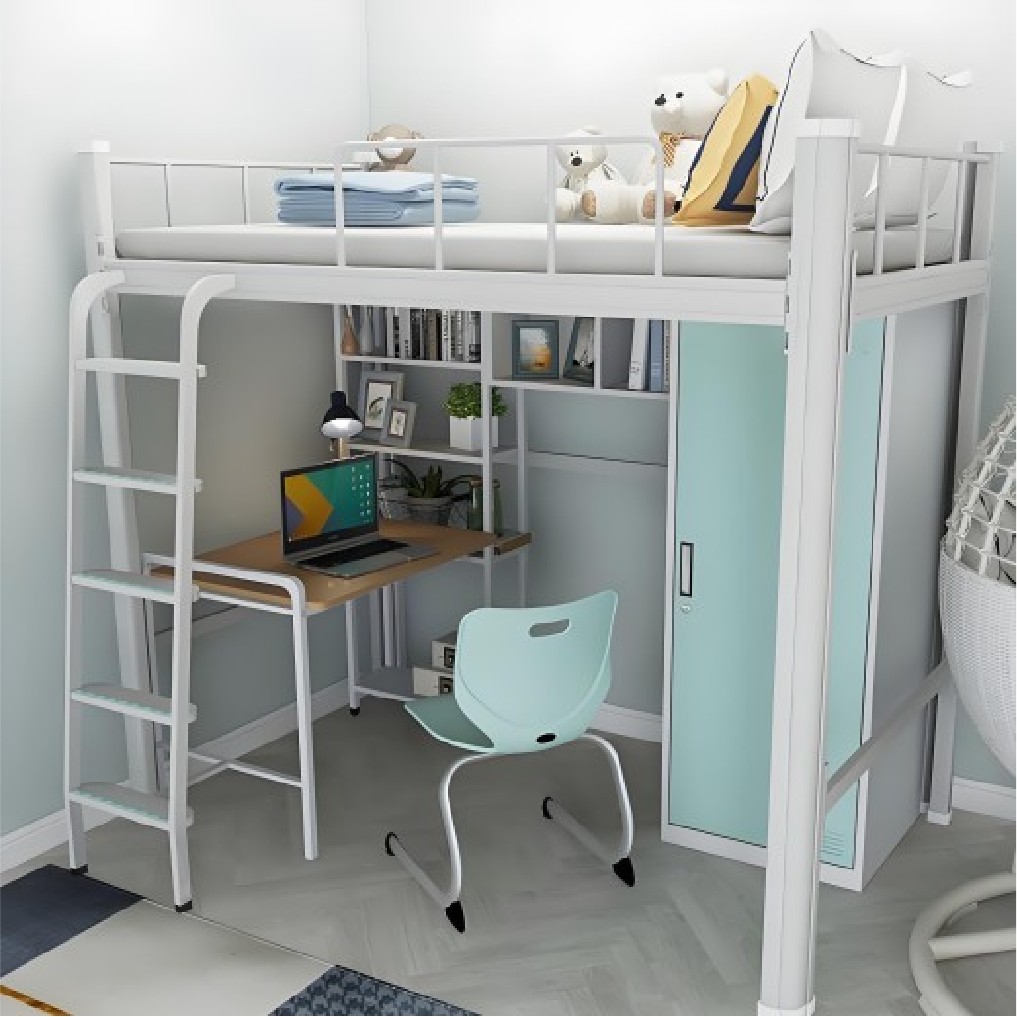 Adults Students Bedroom Dormitory Bed Durable Portable Modern Metal Customized Lit Superpose Furniture for School