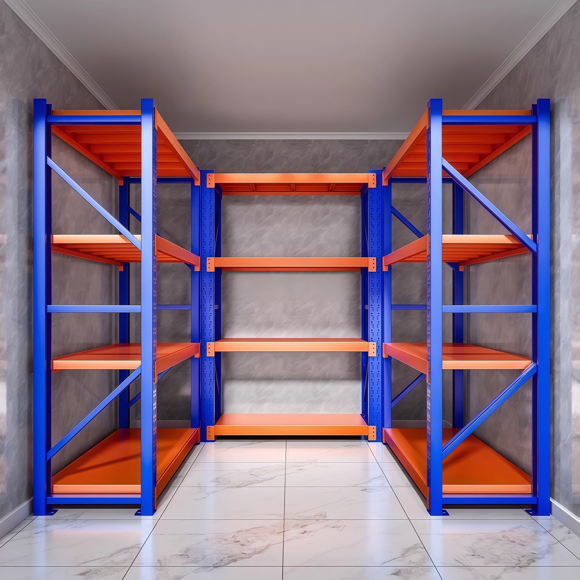 Heavy Duty Metal Shelves Metal Garage Rack Powder Coated Wholesale Steel Shelf Metal 4 Tier Stacking Shelves Garage Storage Rack
