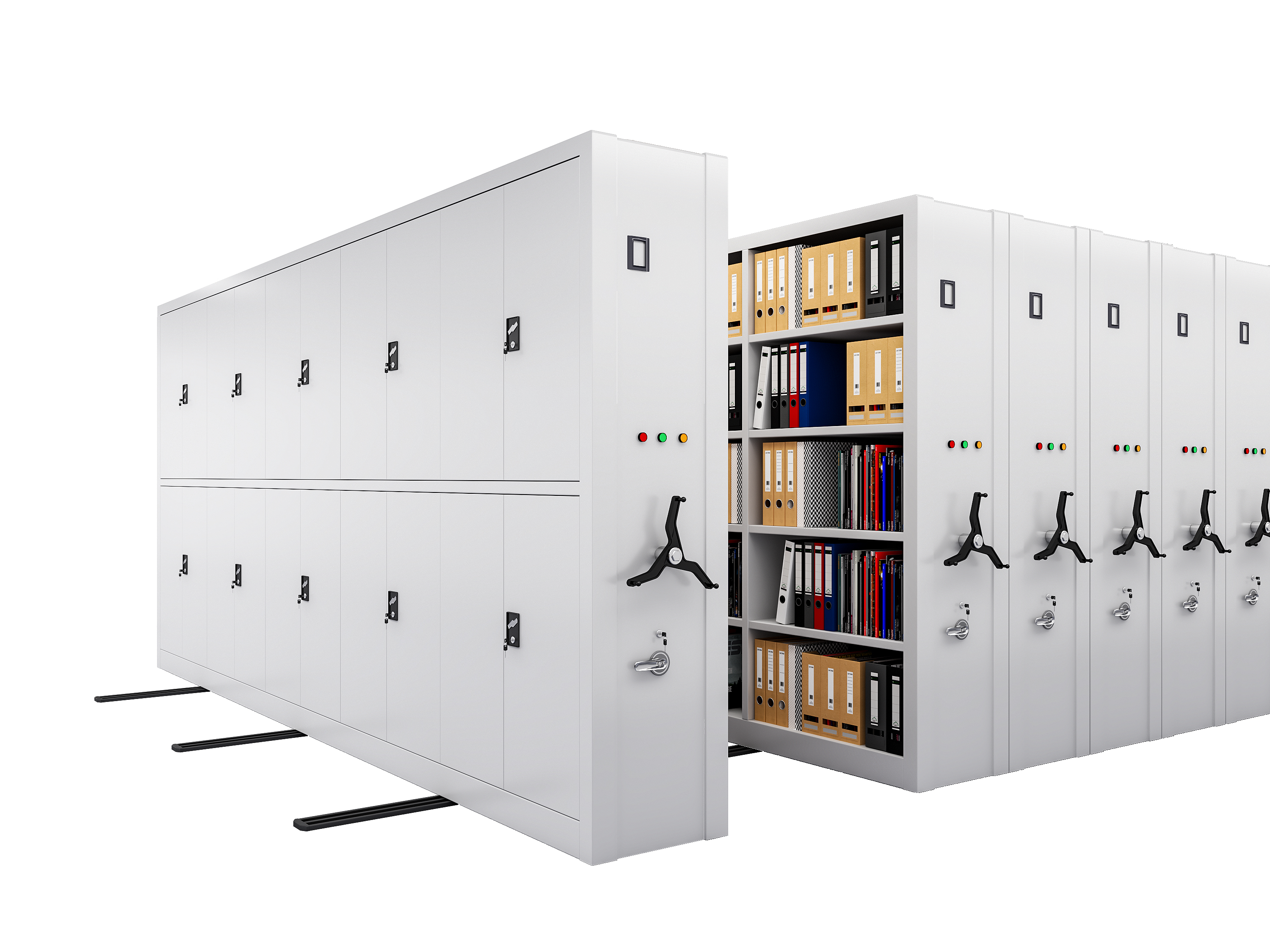 High Efficiency Compact Mobile Shelving System for Library Storage and Organized File Management