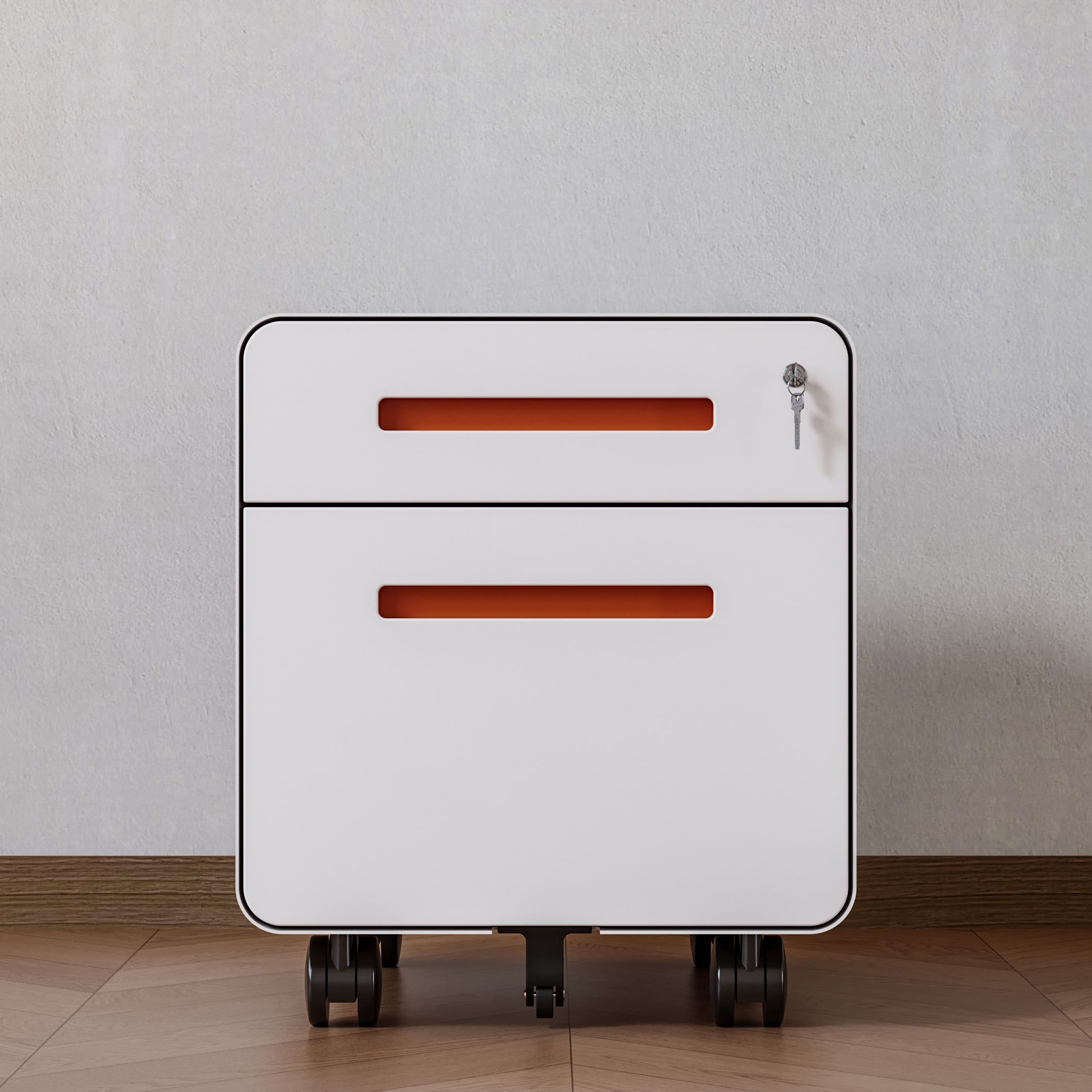 Steel Mobile Pedestal: Side-Pulling Drawer Filing Cabinet for Office & Bedroom Storage