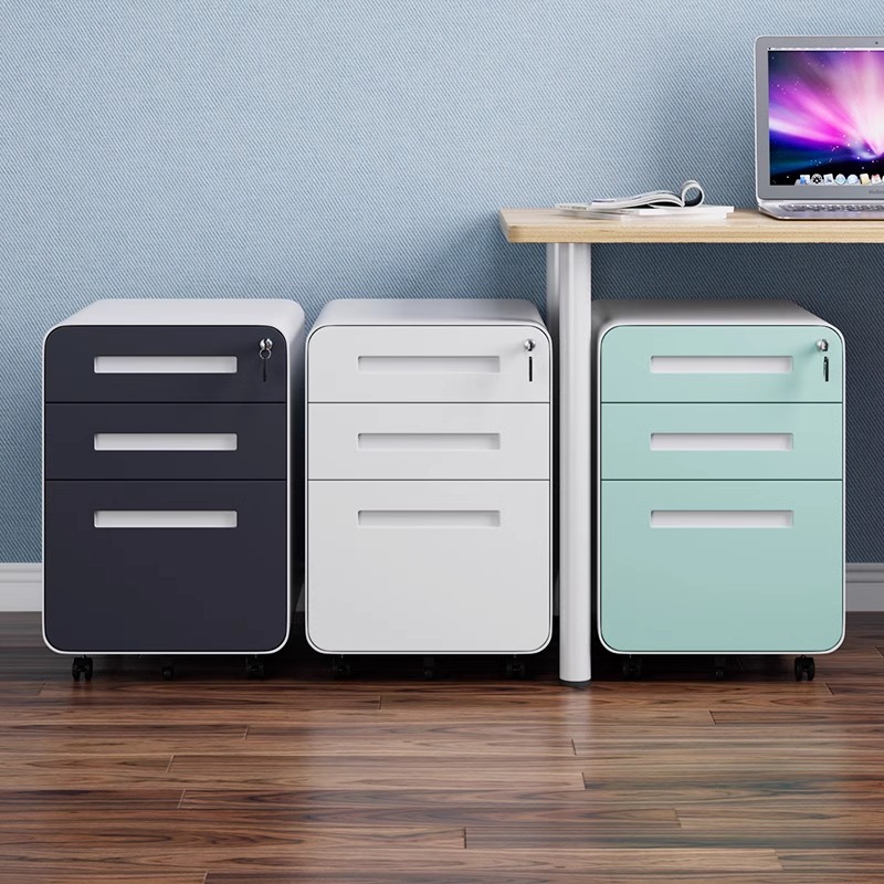 Steel Mobile Under Desk Cabinet Small Drawer Storage Cabinet Metal Office Filing Cabinet Movable Metal Storage Cabinet with Lock