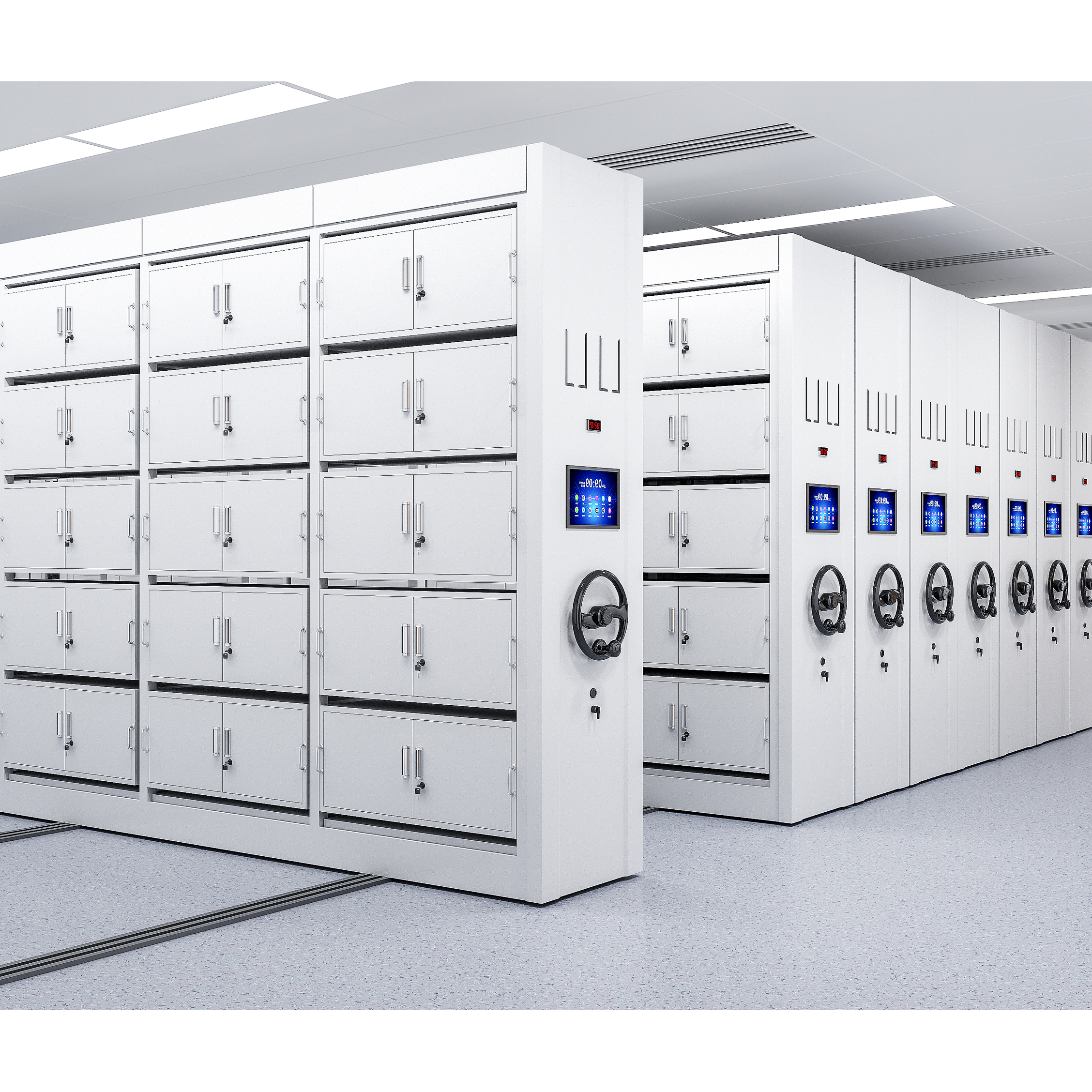 Mobile Steel Manual Compact Shelves Hanging Archive Storage System Mechanical Movable File Compactor Document Rack
