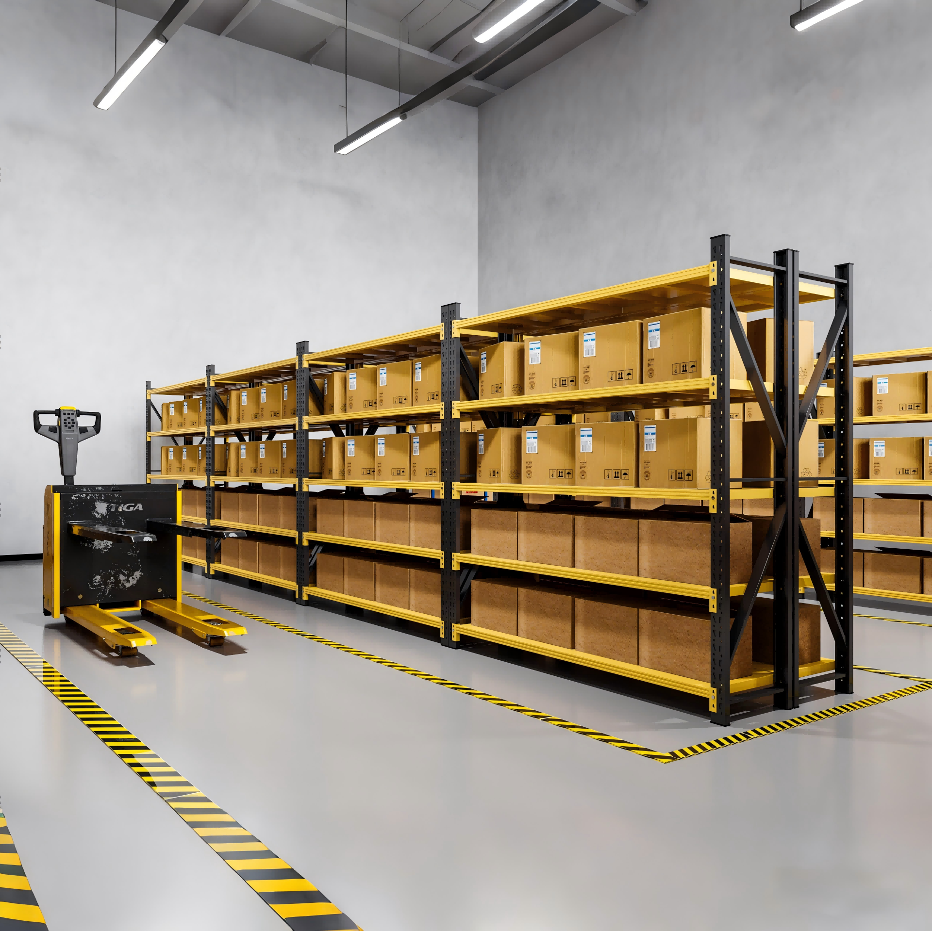 Heavy Duty Rack Boltless Warehouse Storage Rack 4 Tiers Boltless Steel Stacking Shelves 500kg Adjustable Garage Storage Shelving