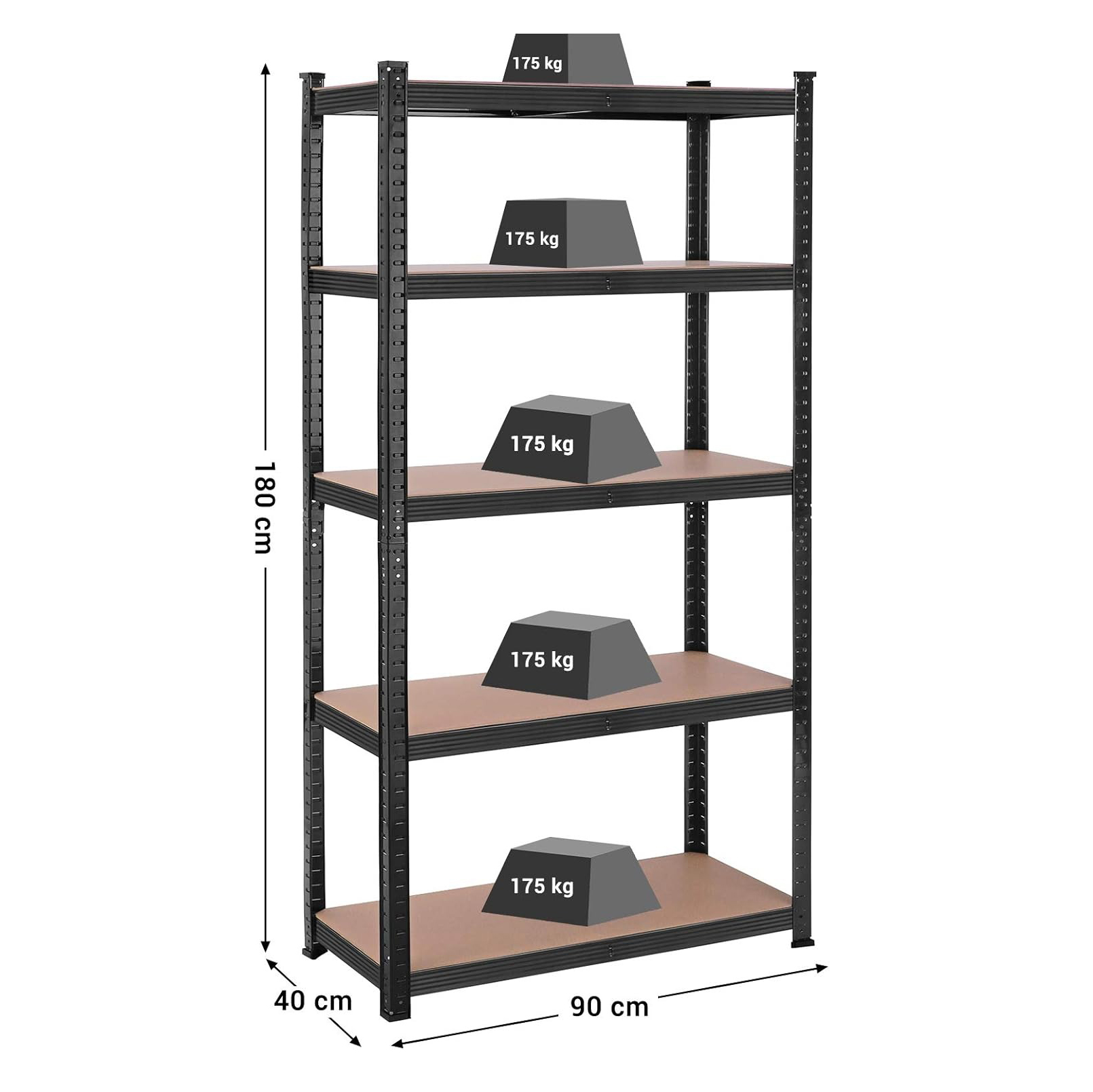 Light Duty Galvanized Shelf Home Storage Racks 5-Layer Metal Shelf Garage Boltless Metal Racking Kitchen Storage Shelving
