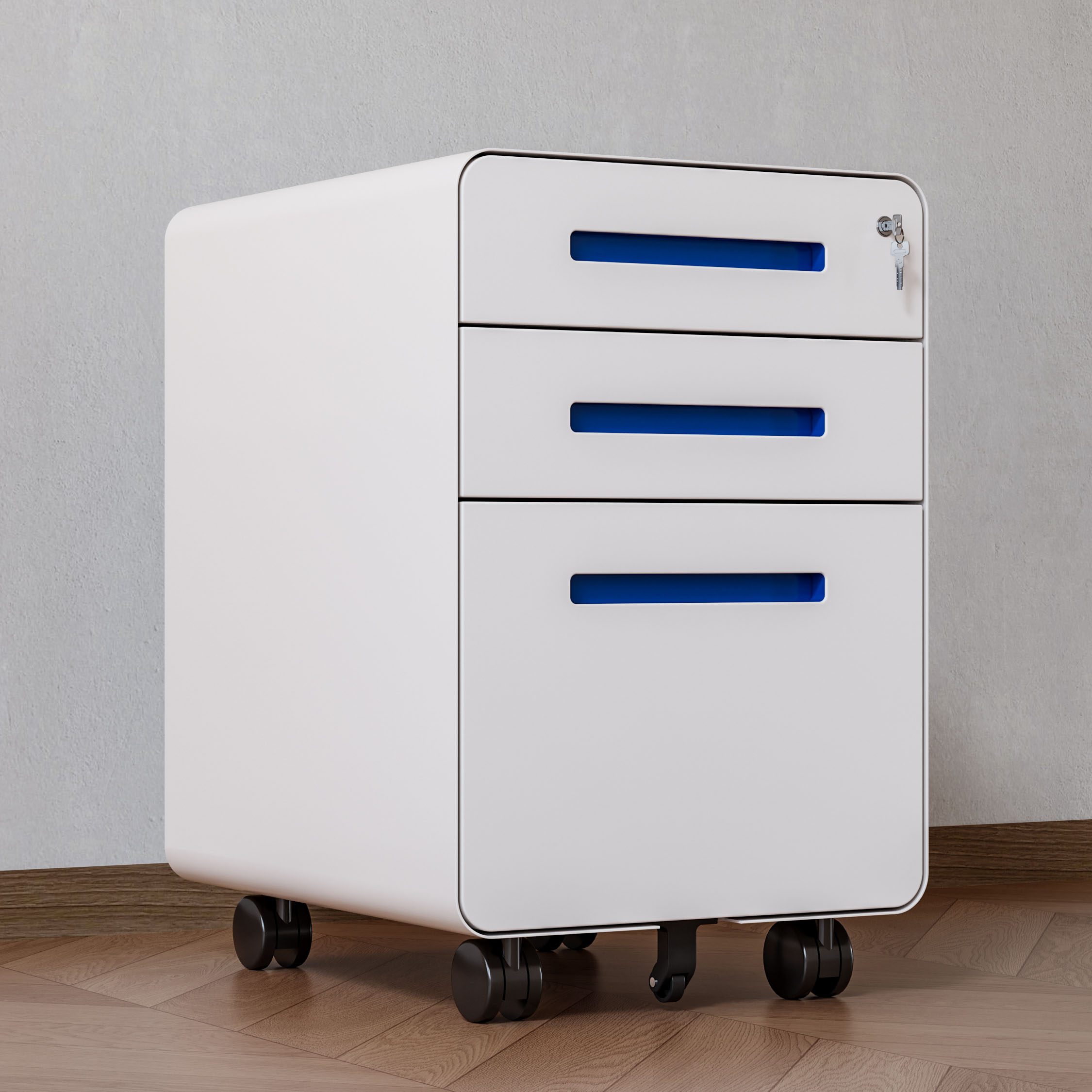 Steel Filing Cabinet-Modern Design Eco-Friendly 2 Drawers Key Lock Commercial Home Office Bedroom Kitchen & Warehouse Use