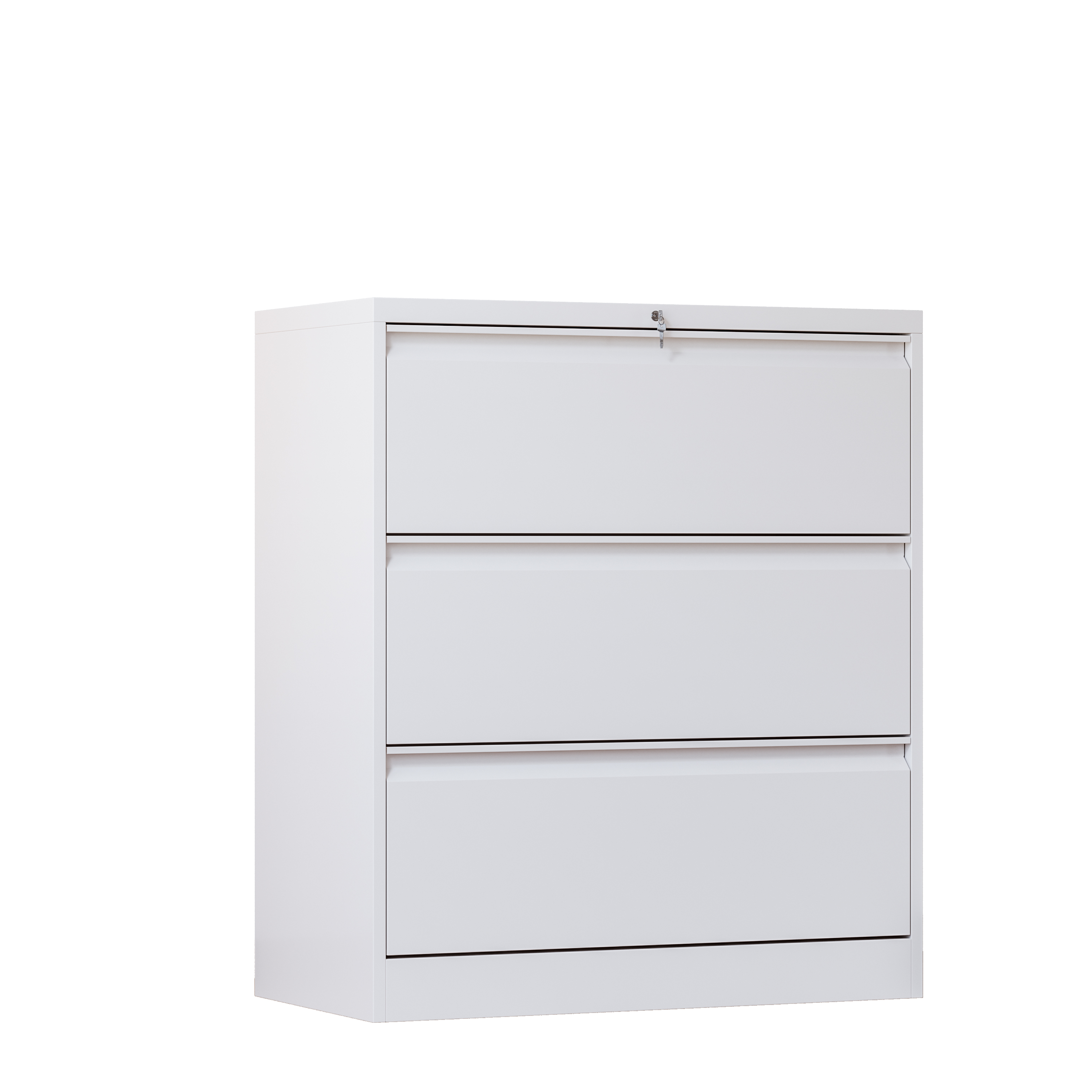 Large Storage Lockable White Metal Multiple Drawer Card Box Wide File Cabinet