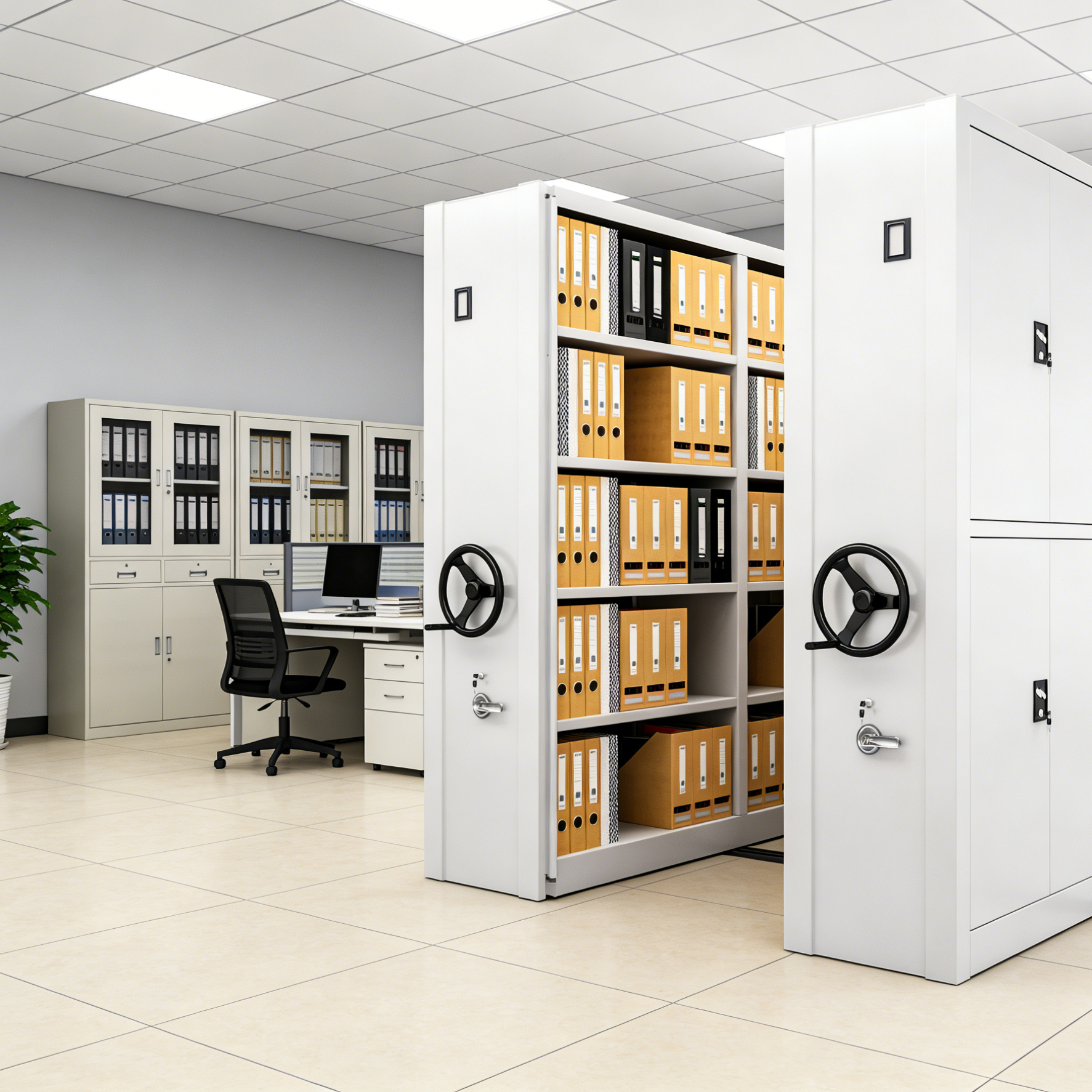 Mobile High Density Compact Shelving Archival Storage Shelves System Heavy Duty Compact Racking Shelving Steel Mobile Shelving