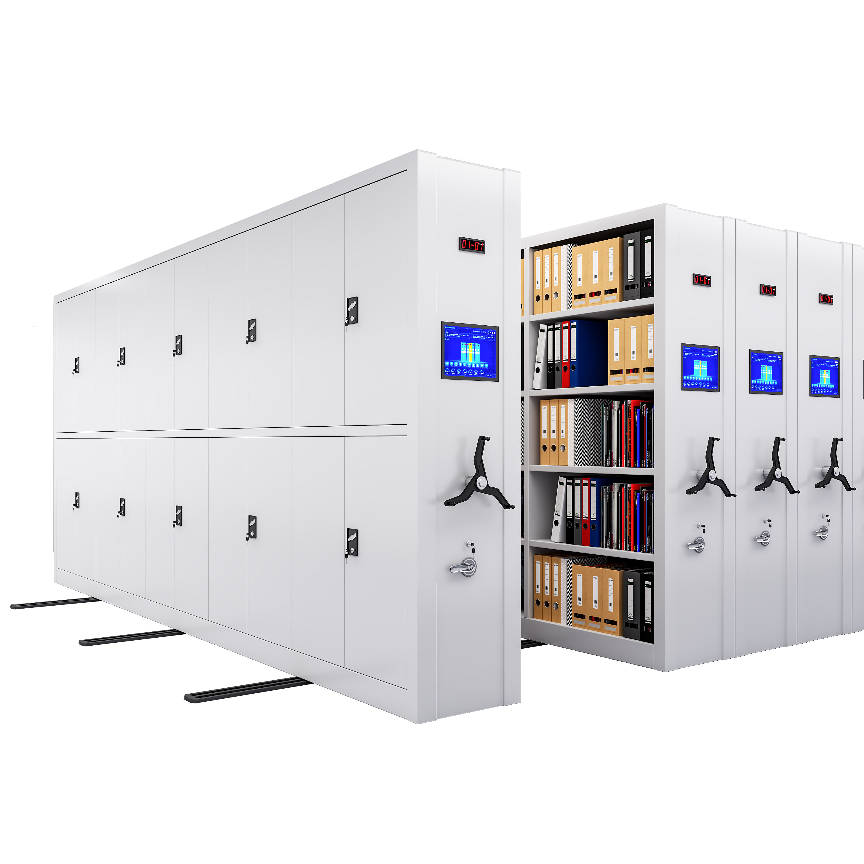 Metal Mobile Compactor Shelving Steel Storage Space Saving Archive Filing Cabinet Modular Durable Large Lockable Home Office