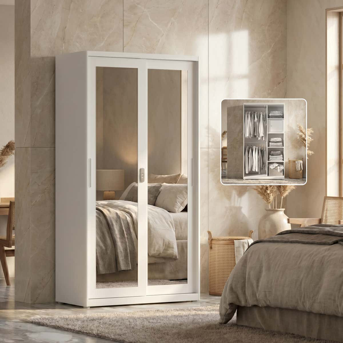 Bedroom Wardrobe Metal Storage Wardrobe Steel Wardrobe Closet Iron Bedroom Wardrobe Computer Flower Wardrobe Almari Pakaian Besi