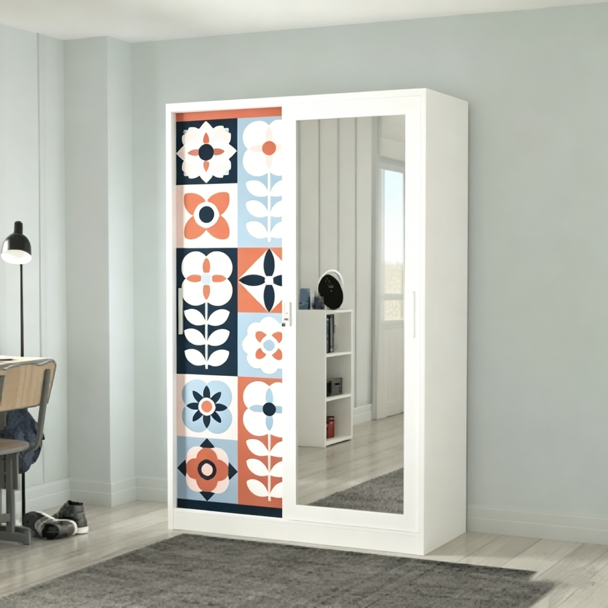 Printing Wardrobe Storage Cabinet Steel Wardrobe Steel Locker Metal Wardrobe Singapore Steel Wardrobe Malaysia with Mirror