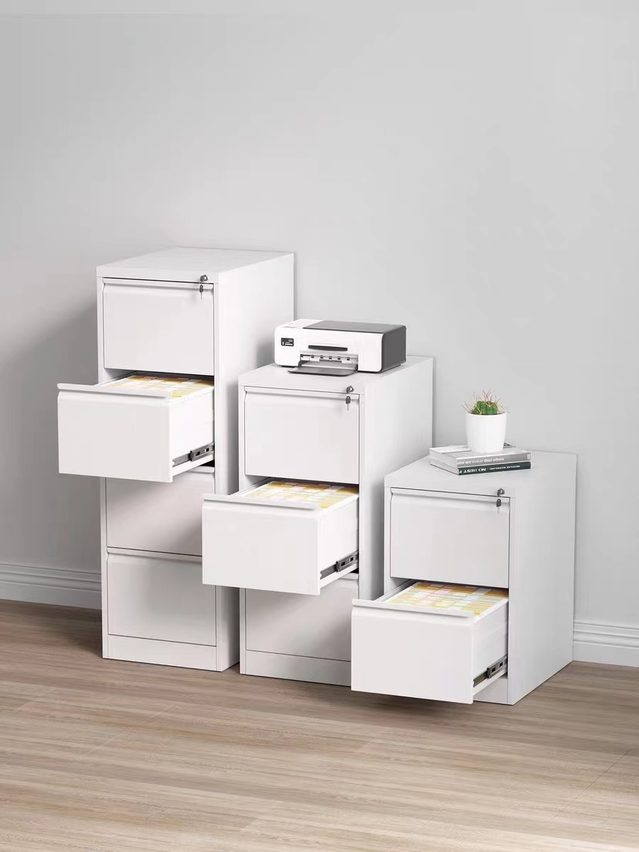 Modular Design White Metal Multiple Drawer Card Box Wide File Cabinet  Lockable