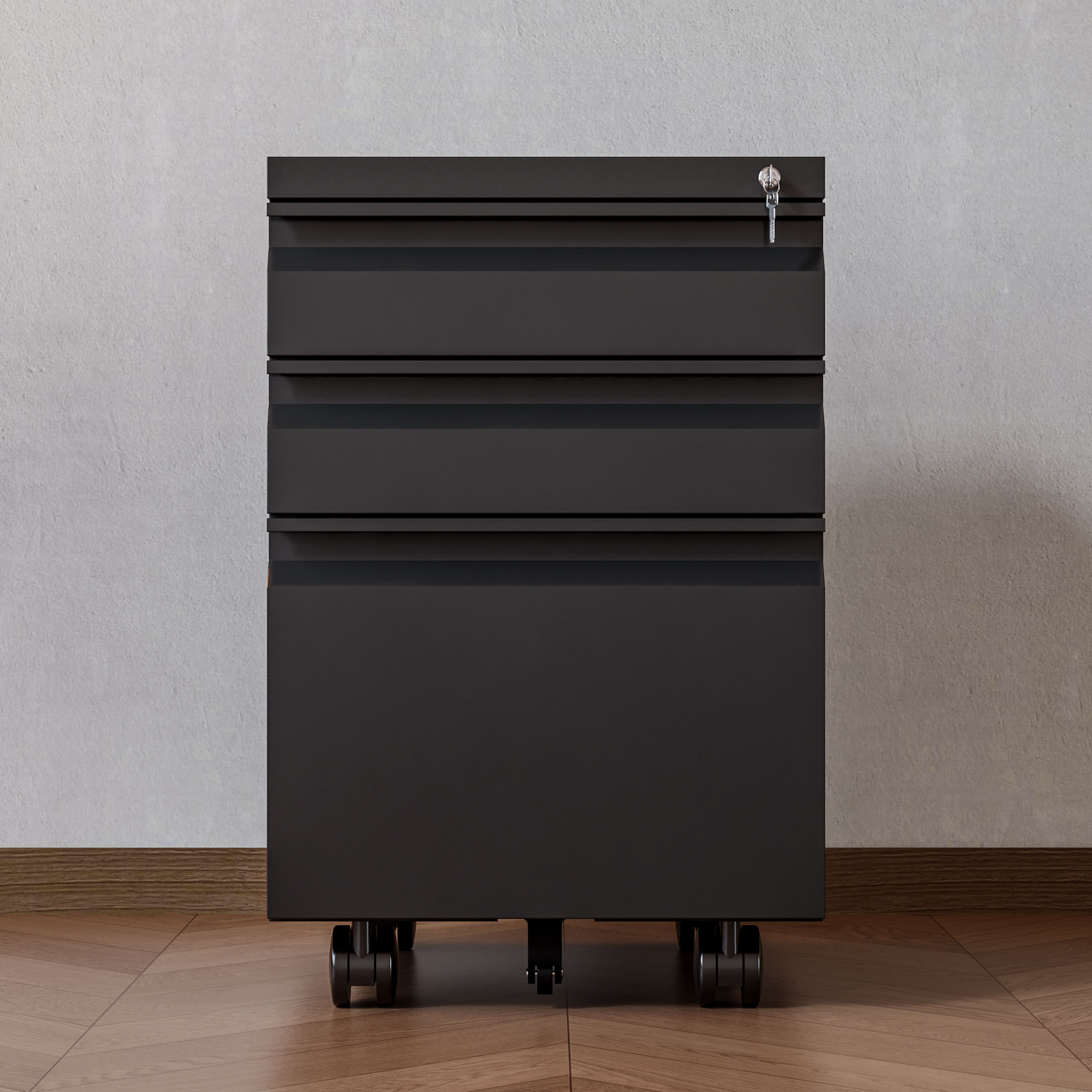 Cold-Rolled Steel Modern Filing Cabinet 2 Drawers Key Lock Adjustable Shelving Eco-Friendly Design Corrosion Protection