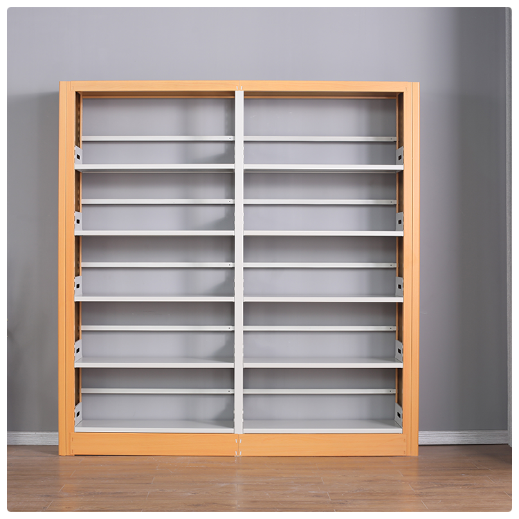 Modern Movable Lockable Metal Library Bookcase for Home Office Periodical and Magazine Storage Shelves