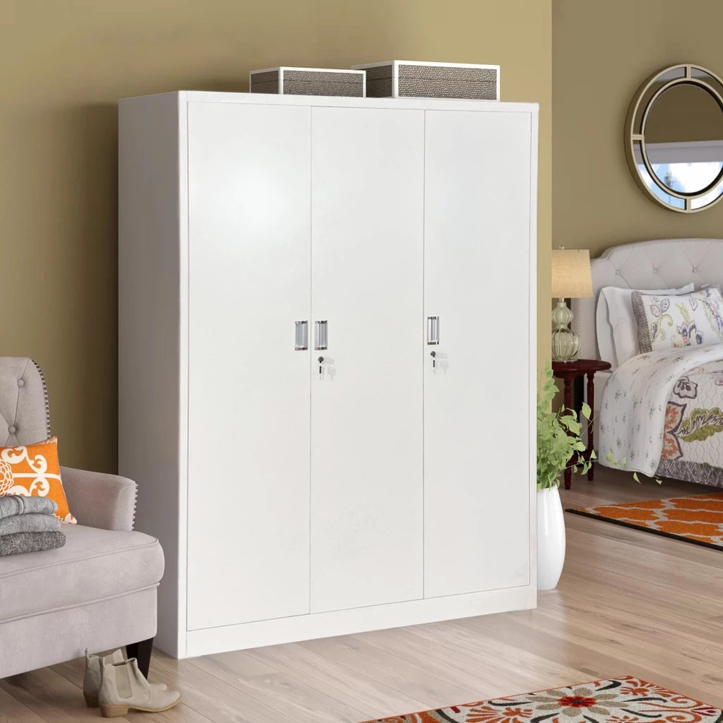 4 Door Bedroom Almari Pakaian Besi Metal Almirah Clothes Lemari Besi Steel Wardrobe Cabinet Metal Wardrobe Singapore Locker Besi