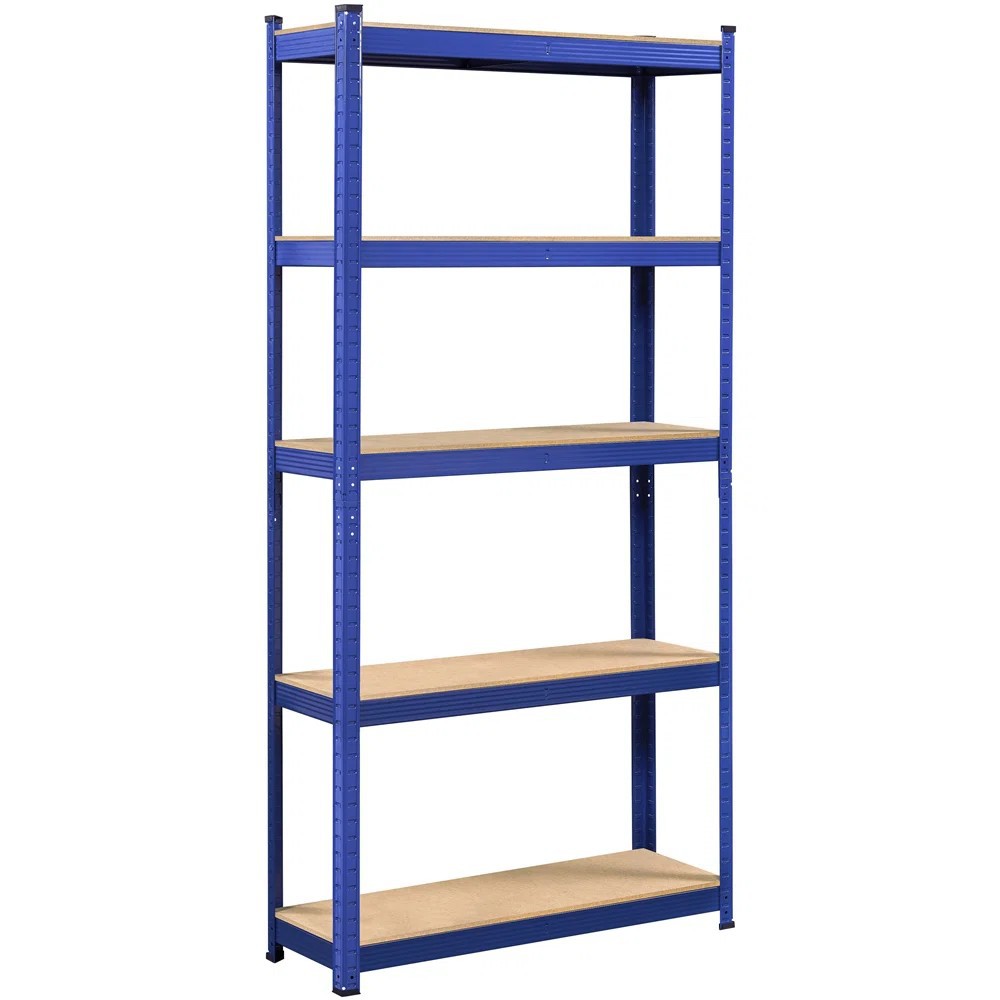 Metal Boltless Shelf 5-Tier Light Duty Shelving Garage and Home Use Storage Rack Galvanized Shelf Adjustable Metal Utility Shelf