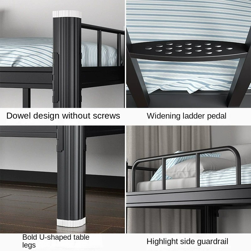 Adjustable Twin Size Modern Metal Bunk Bed Frame with High/Low Profiles for School and Hotel Dormitories
