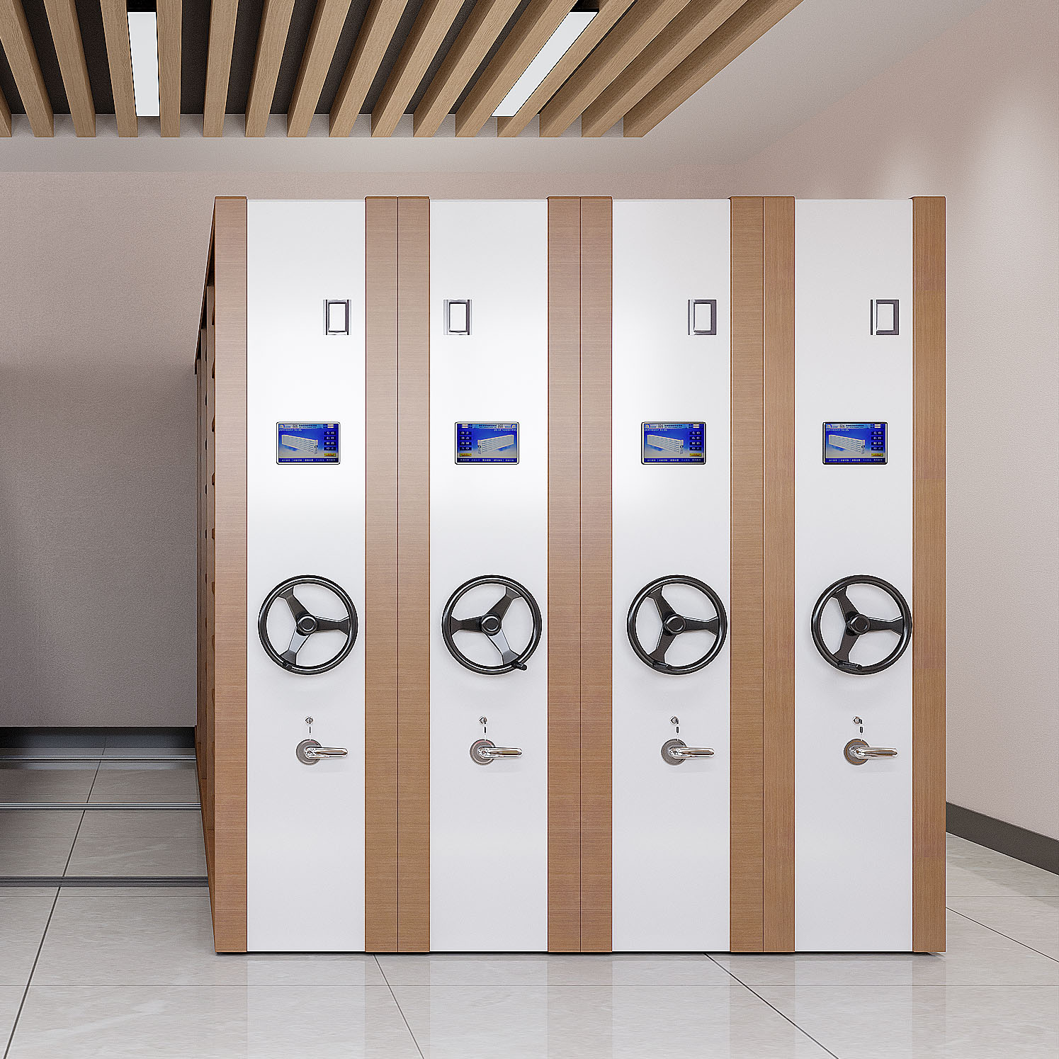 Luyuan Cold-Rolled Steel Modular Filing Cabinet with Code Lock-Durable Commercial Office Storage Space-Saving Movable Design