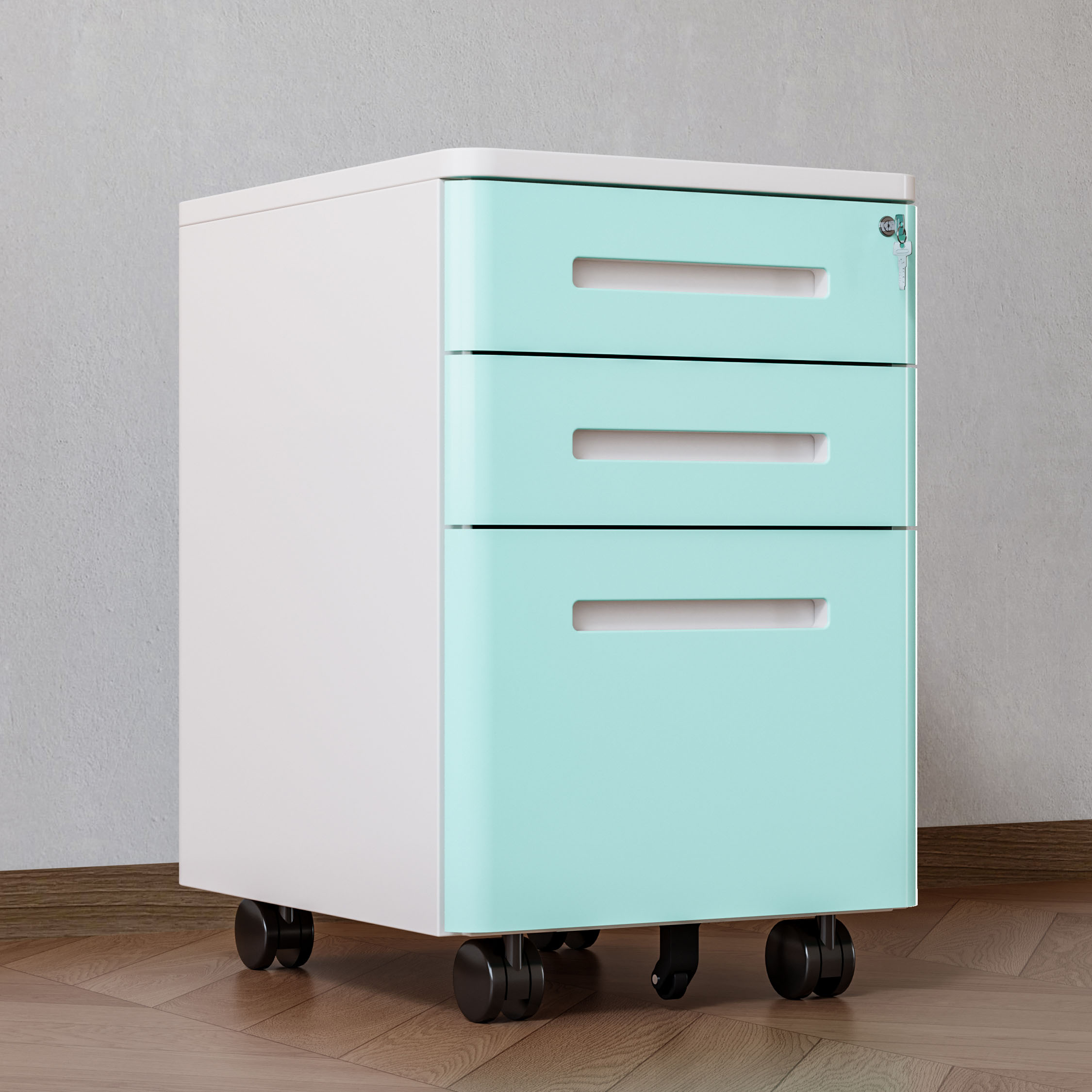 Factory Direct Steel Iron Office Computer Desk Staff Finance Movable Activity Cabinet