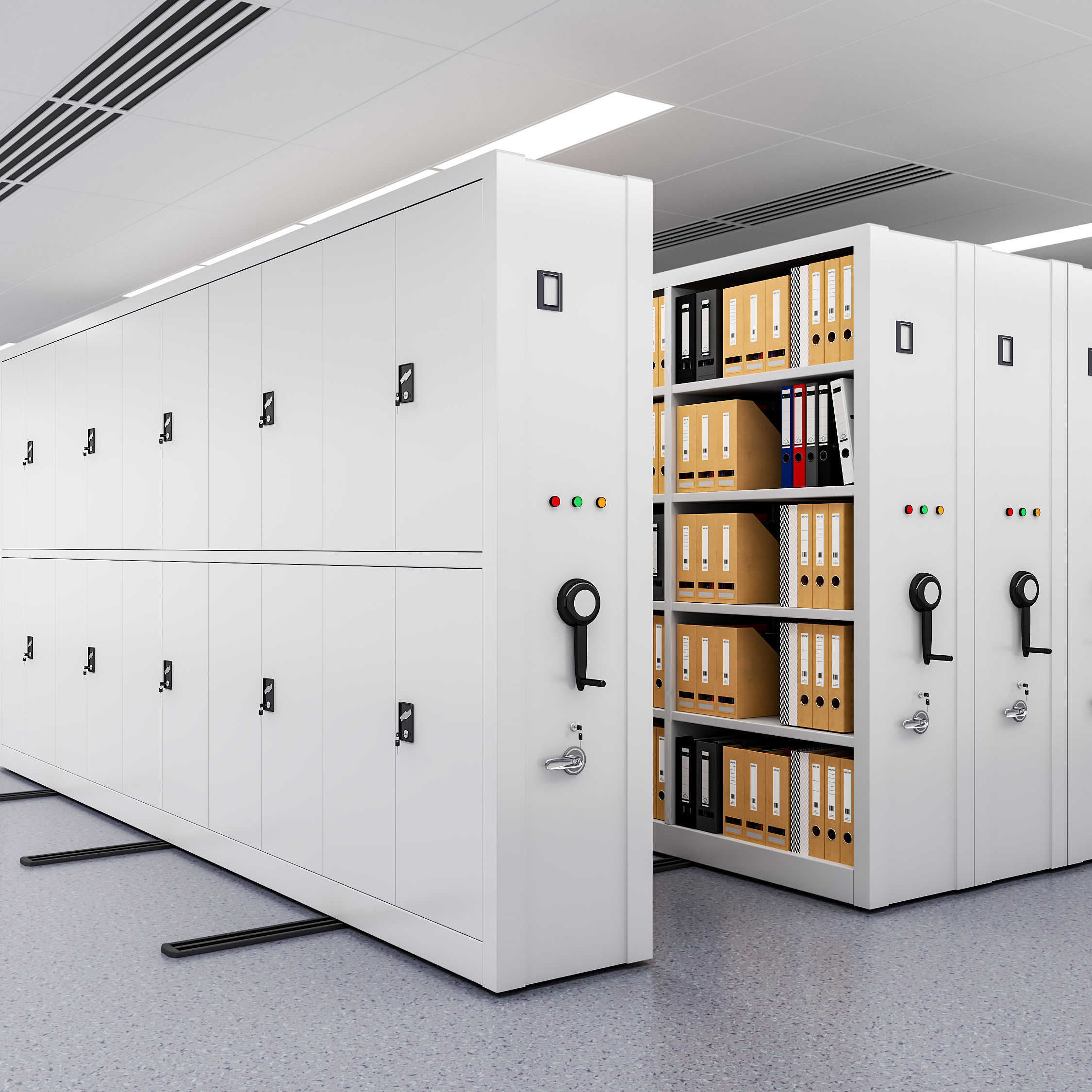 Metal Mobile Compactor Shelving Steel Storage Space Saving Archive Filing Cabinet Modular Durable Large Lockable Home Office
