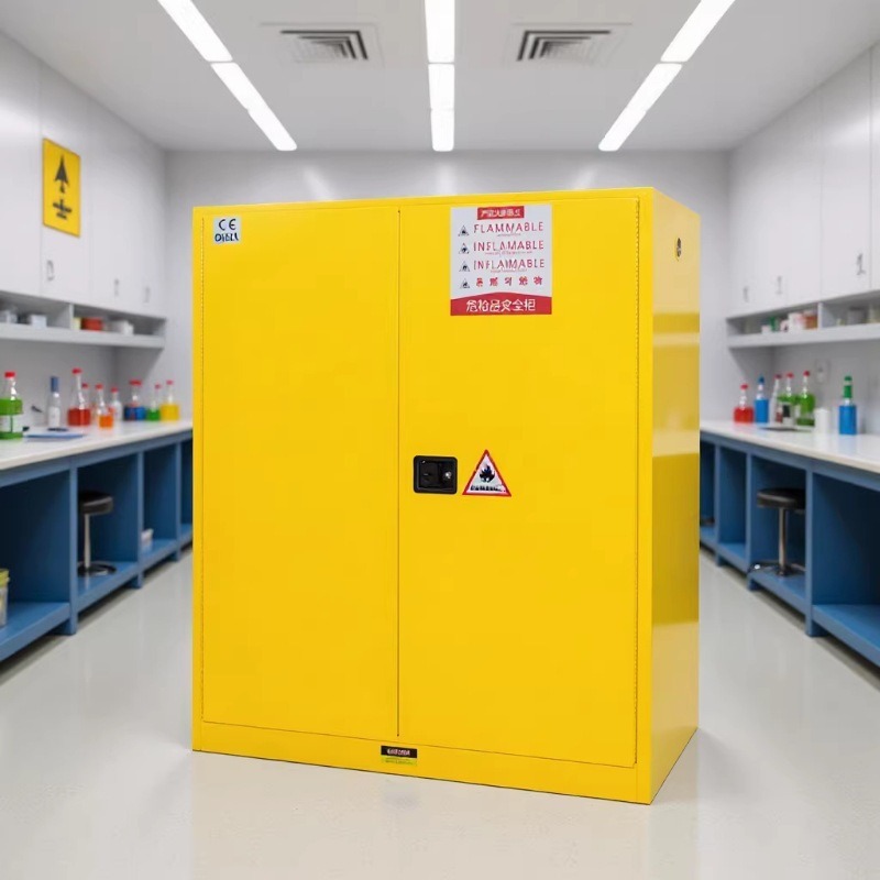 Lab Yellow Flammable Liquids Cabinet Industrial Fireproof Explosion-Proof Steel Cabinet Steel Chemical Safety Storage Cabinets