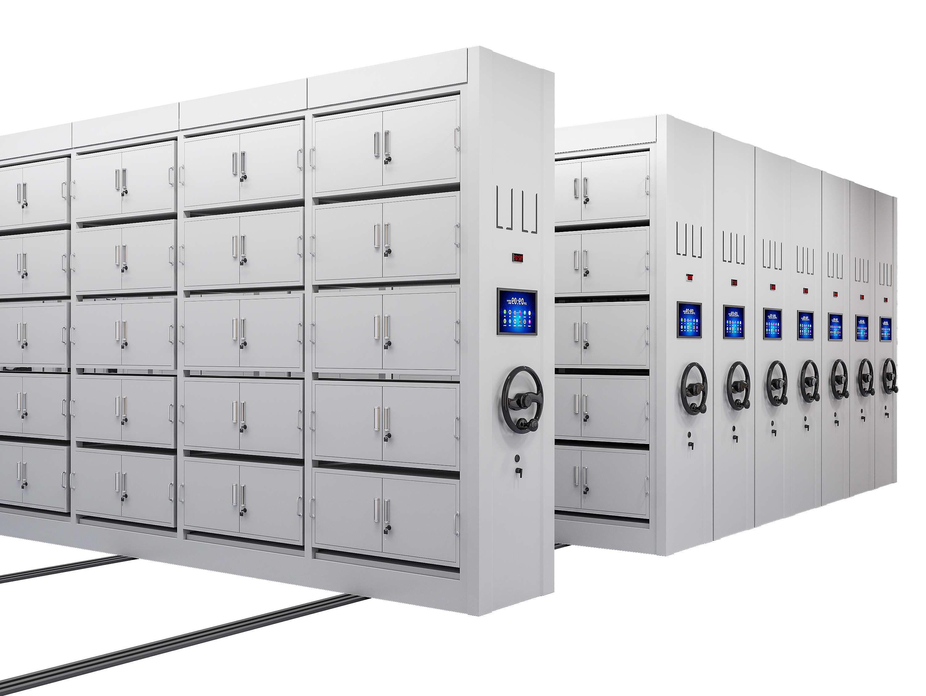 High Efficiency Compact Mobile Shelving System for Library Storage and Organized File Management