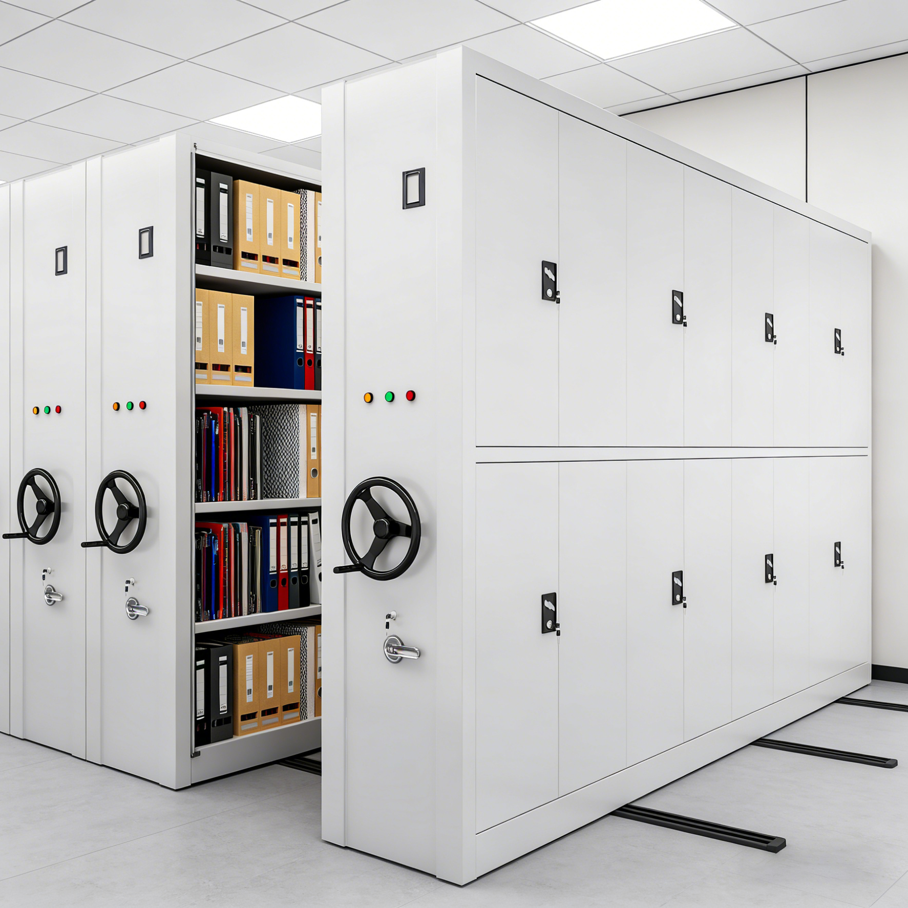 High-Density File Cabinet Movable Filing Shelving Mobile Shelving Steel Office Record Archiving Mobile Compactor Dense Cabinet