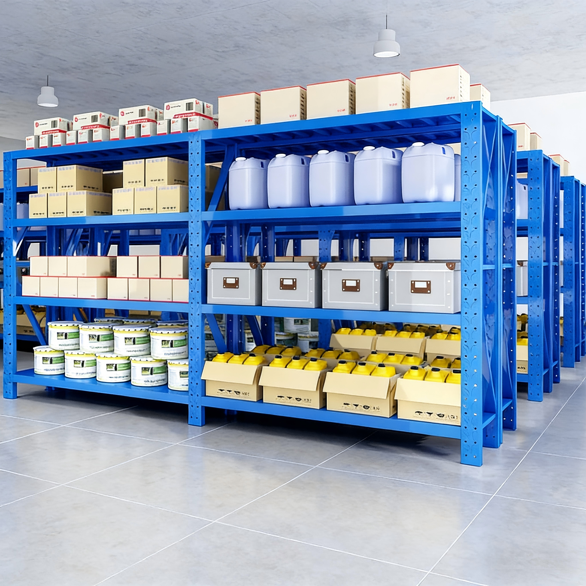 Heavy Duty Metal Shelves Warehouse 4 Tier Metal Adjustable Shelving Assembly Steel Stacking Shelves Garage Storage Stacking Rack