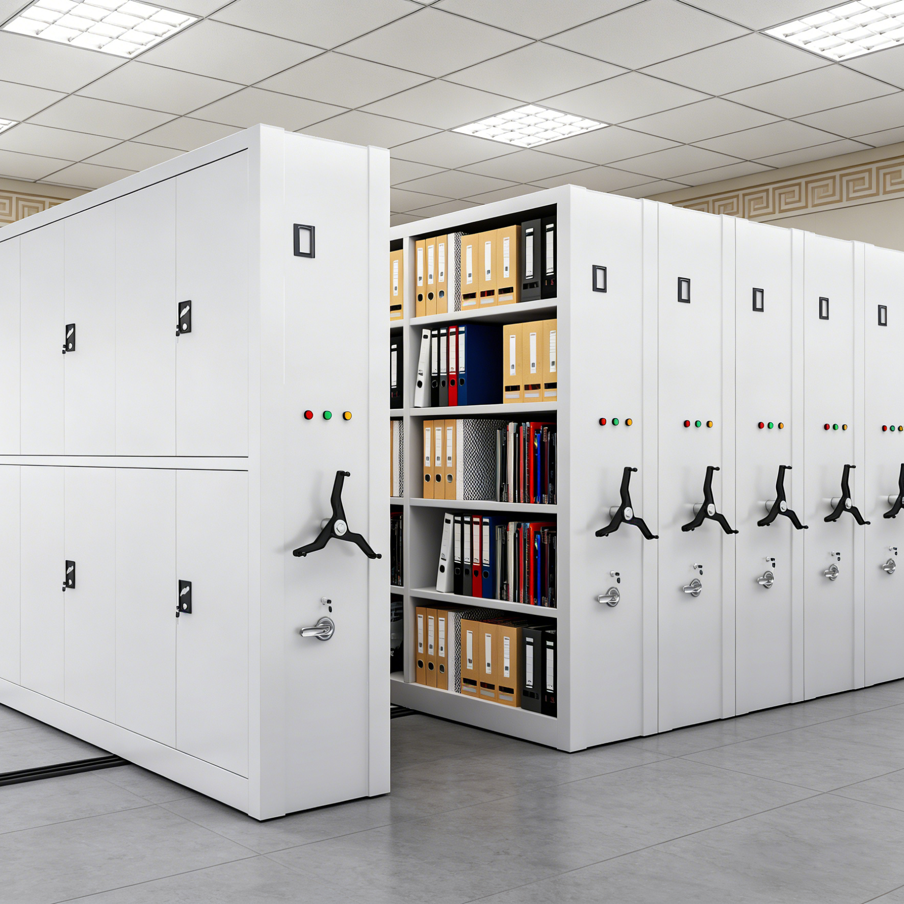 Filing Shelves Smart System Mobile Shelving School High Density Shelving Library or Office File Rack Archive Mobile Shelving