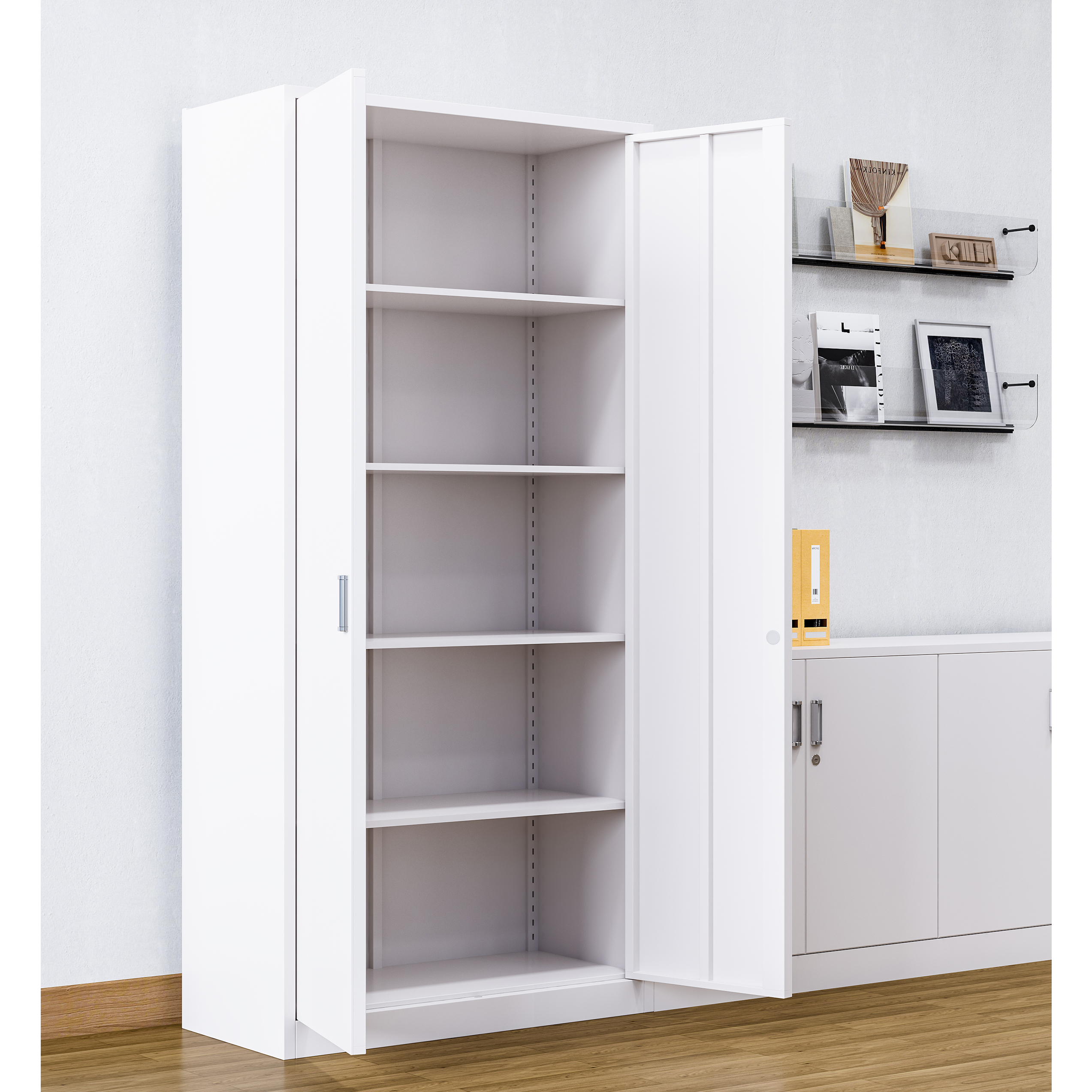 Customized Steel Glass Sliding Door Filing Cabinet Versatile Storage Cabinet Storage Furniture for Office School Gym Hospital