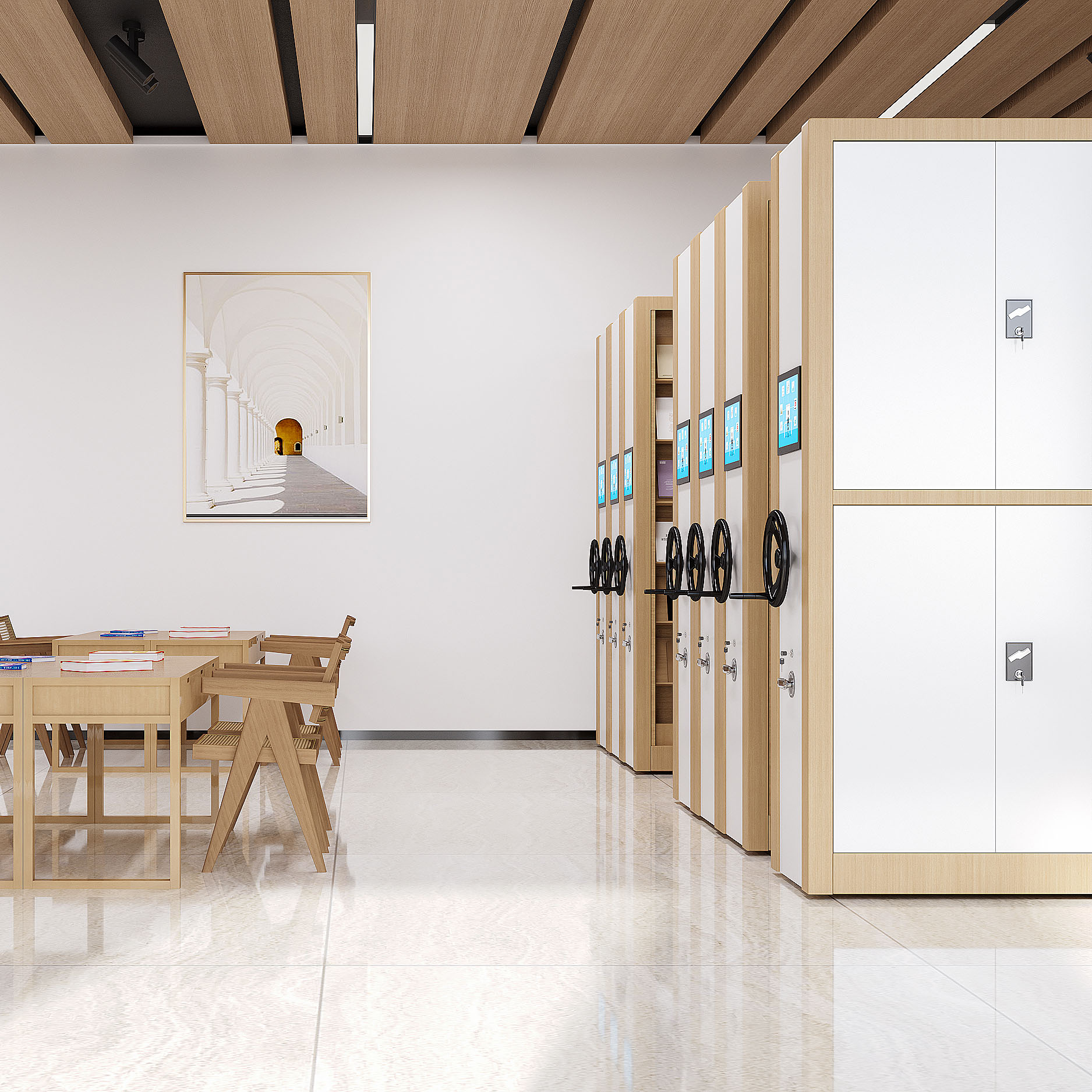 Intelligent Archive Storage System for Bulk Filing Electric Mobile High Density Compact Shelving for Bedroom Hotel