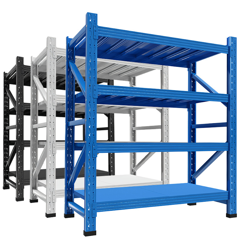 Manual Assemble Boltless 4 Layer Steel Racks Shelves Storage Long Span Heavy Duty Shelving for Warehouse