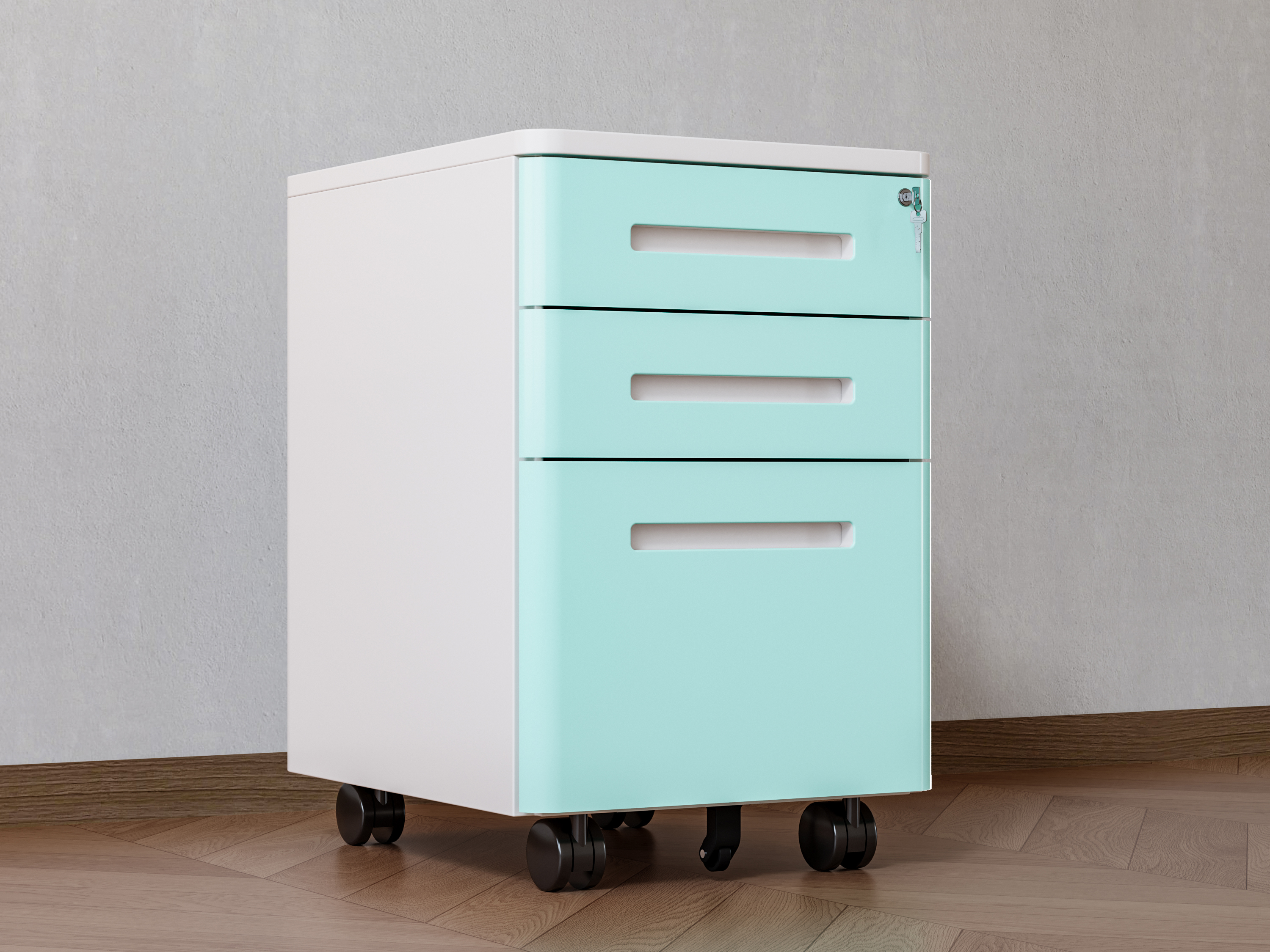 Modern Versatile Mobile Office Pedestal Steel Filing Cabinet with Efficient Storage for Organized Workspace