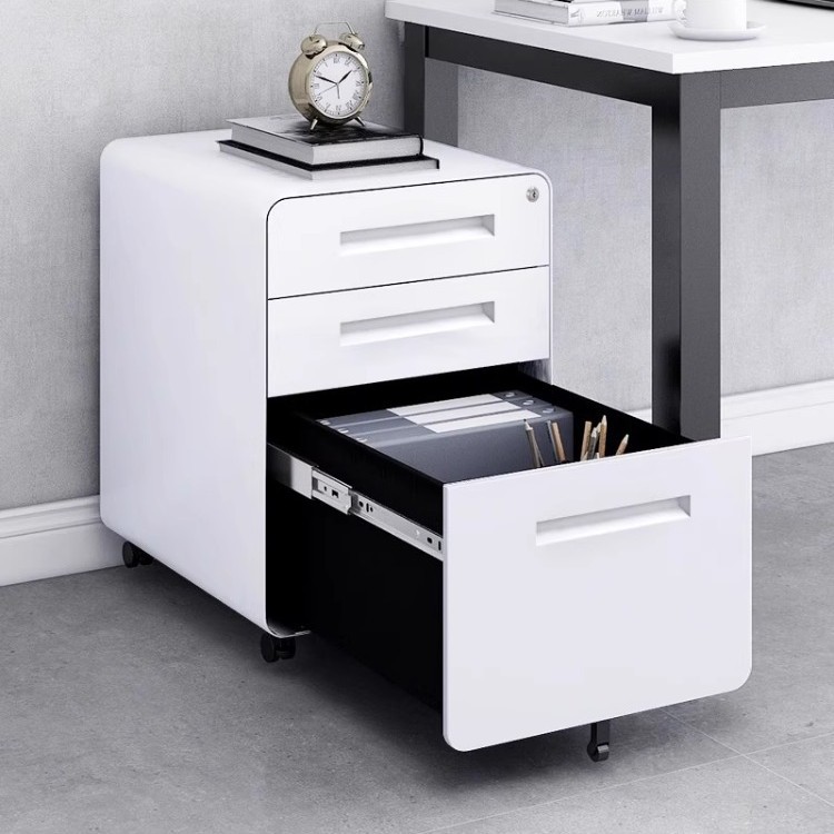 Under-the-desk Steel Mobile File Cabinet Metal Mobile Pedestal 3 Drawers Mobile Filing Cabinet Lockable Steel Mobile Pedestal