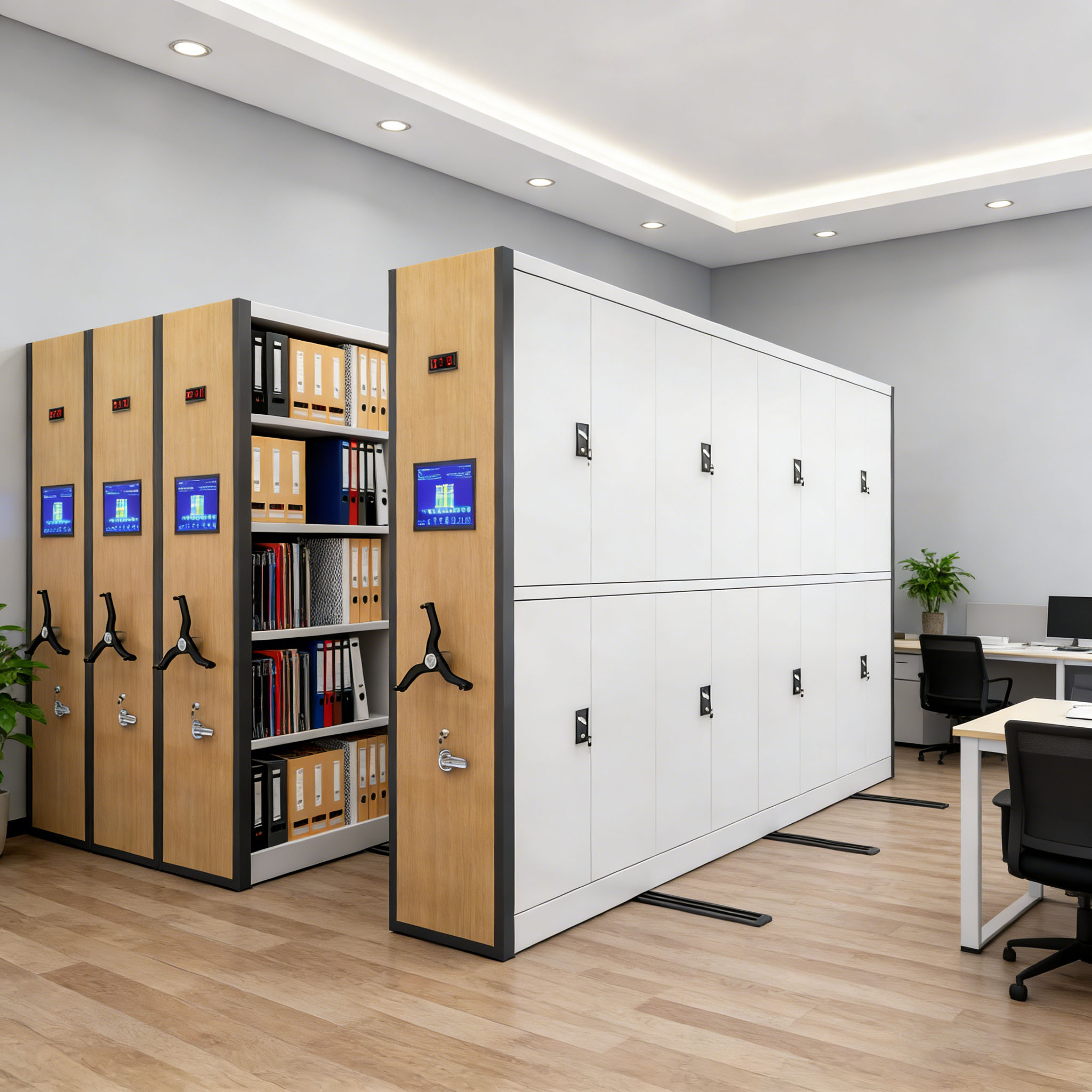 Mobile Metal Shelving Electric Compactor Library Steel Dense Cabinet Intelligent Movable File Cabinet System Dense Cabinet