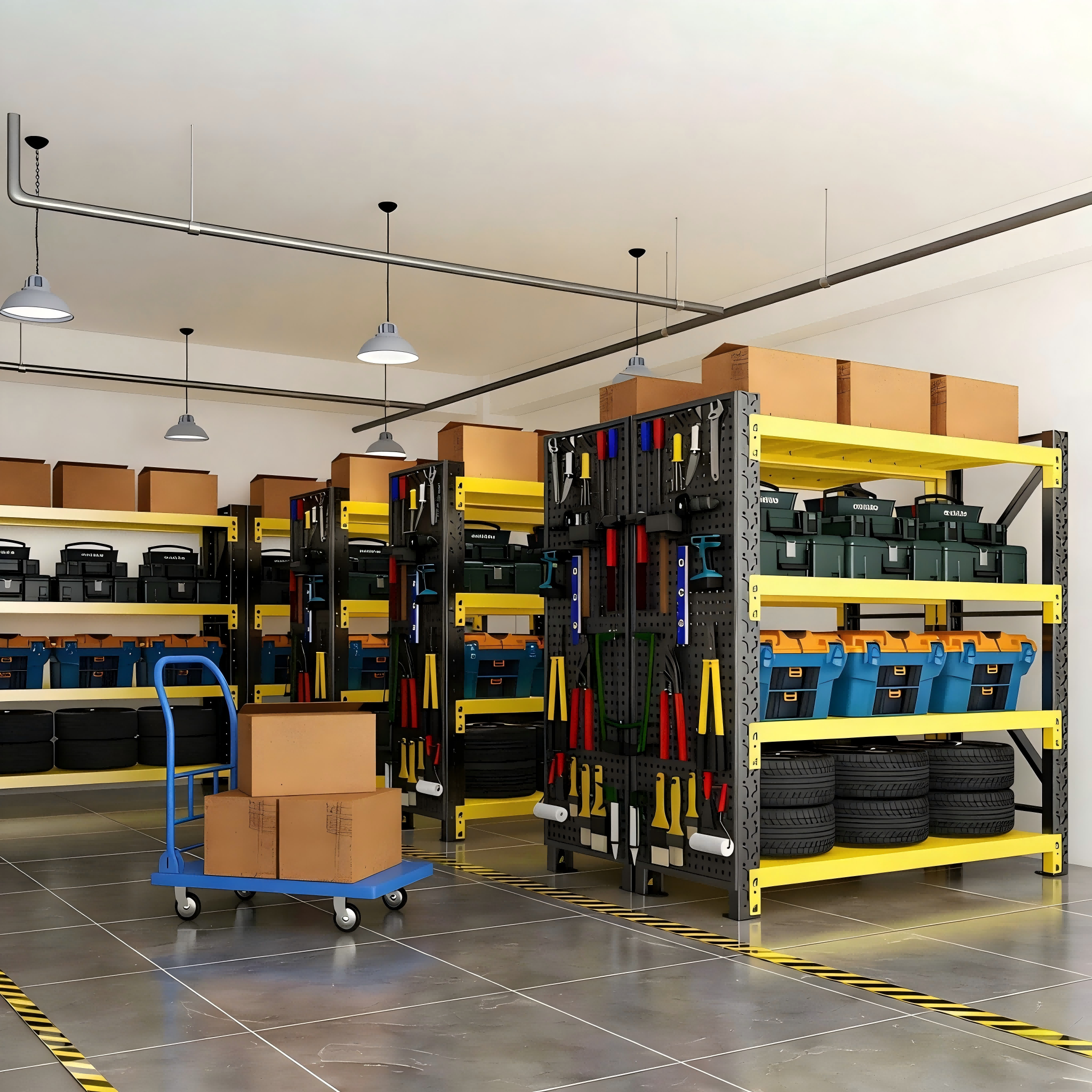 Heavy Duty Storage Shelves Metal Stacking Shelves Corrosion-Protected Iron Stacking Rack Anti-Rust Warehouse Storage Shelf