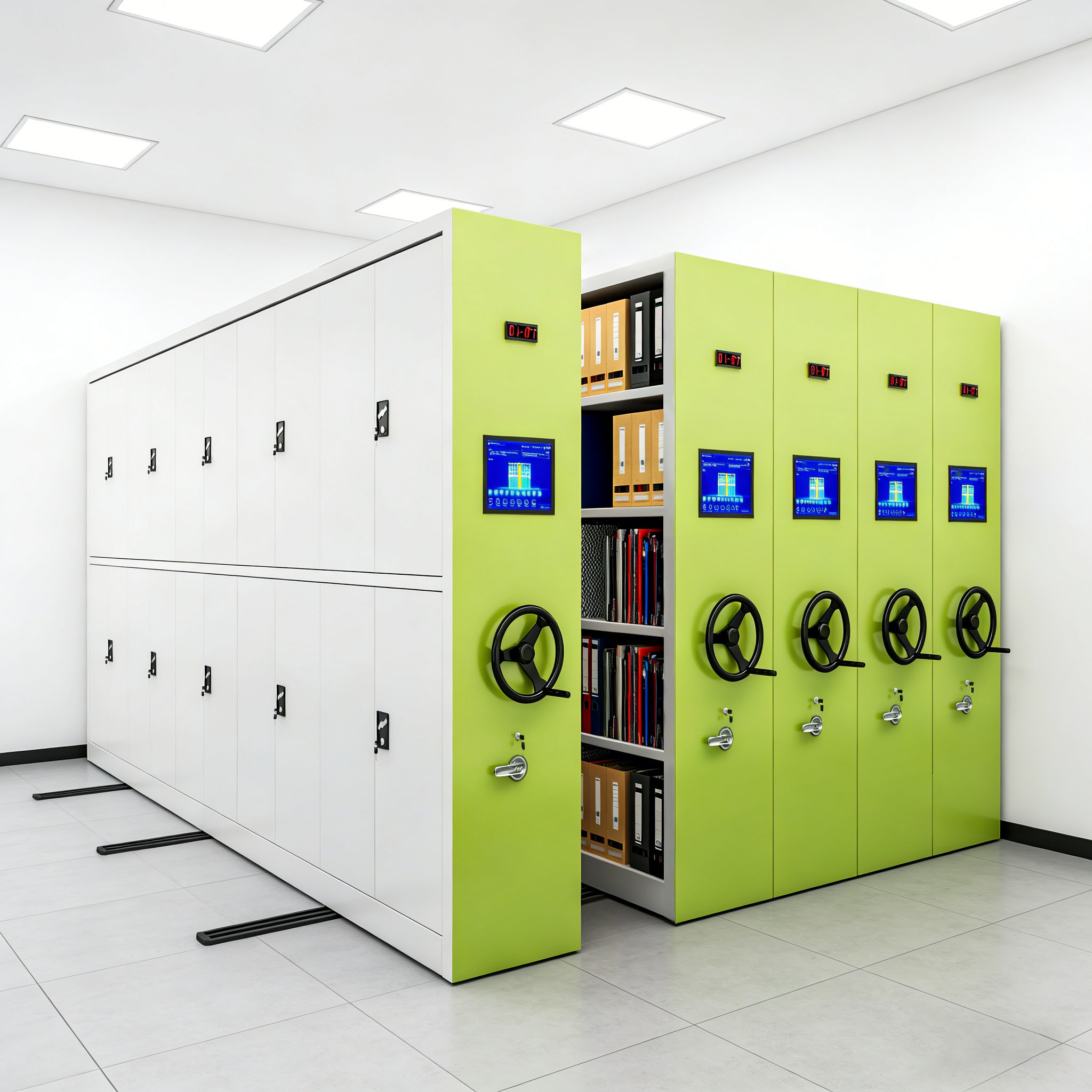 Filing Shelves Smart System Mobile Shelving School High Density Shelving Library or Office File Rack Archive Mobile Shelving