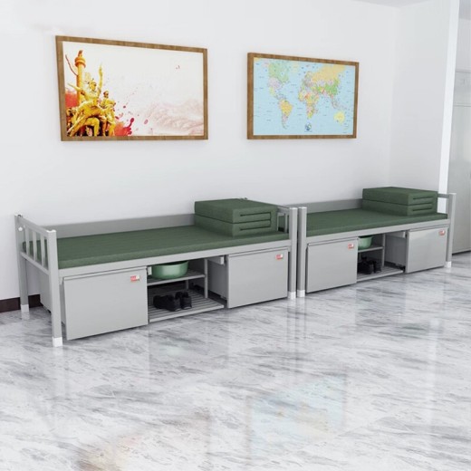 Metal Frame Single Bed Dormitory Comfortable Bed Minimalist Modern Style