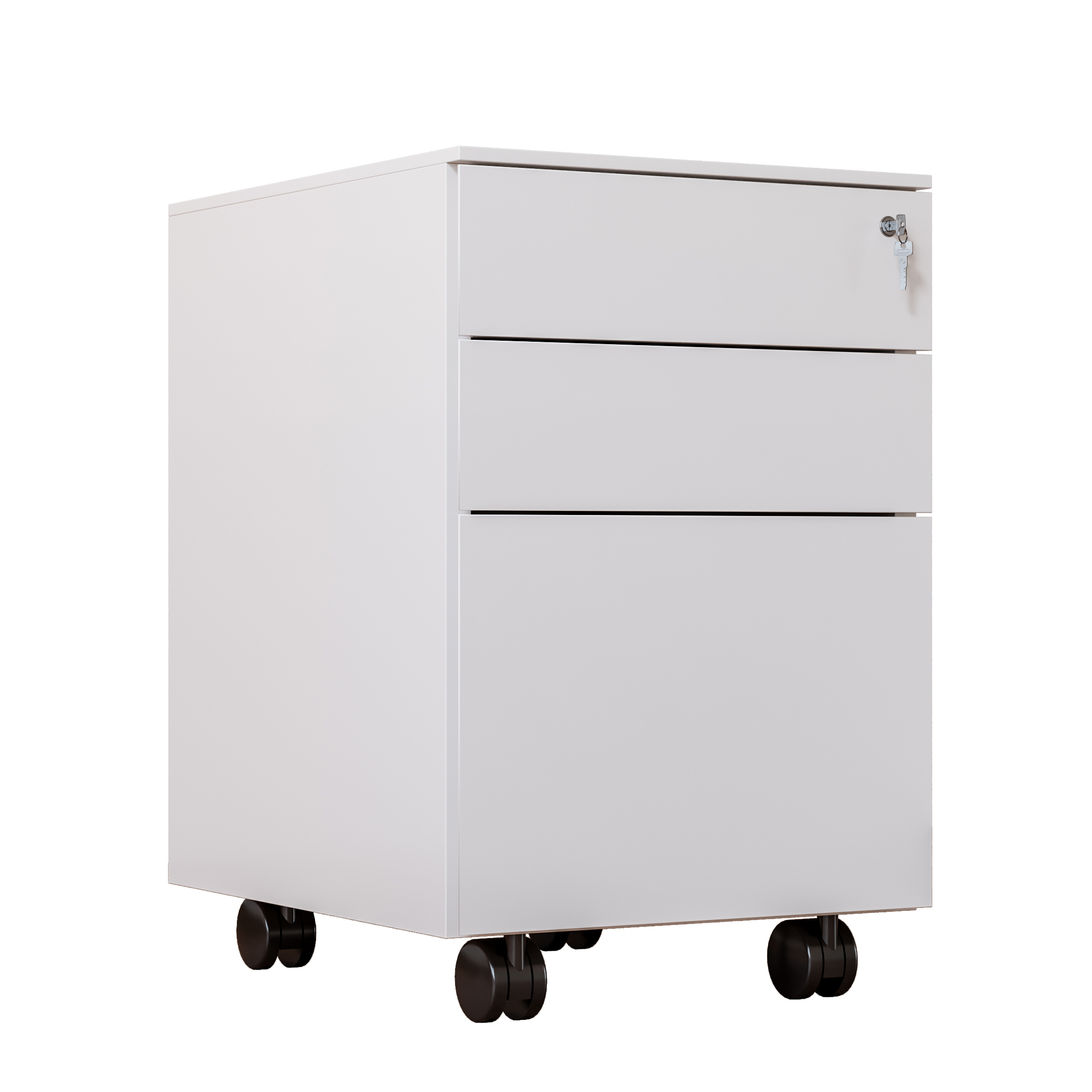 Steel Two-Drawer Mobile Cabinet with Round-Corner Design Detachable Pedestal for Under-Desk File Storage